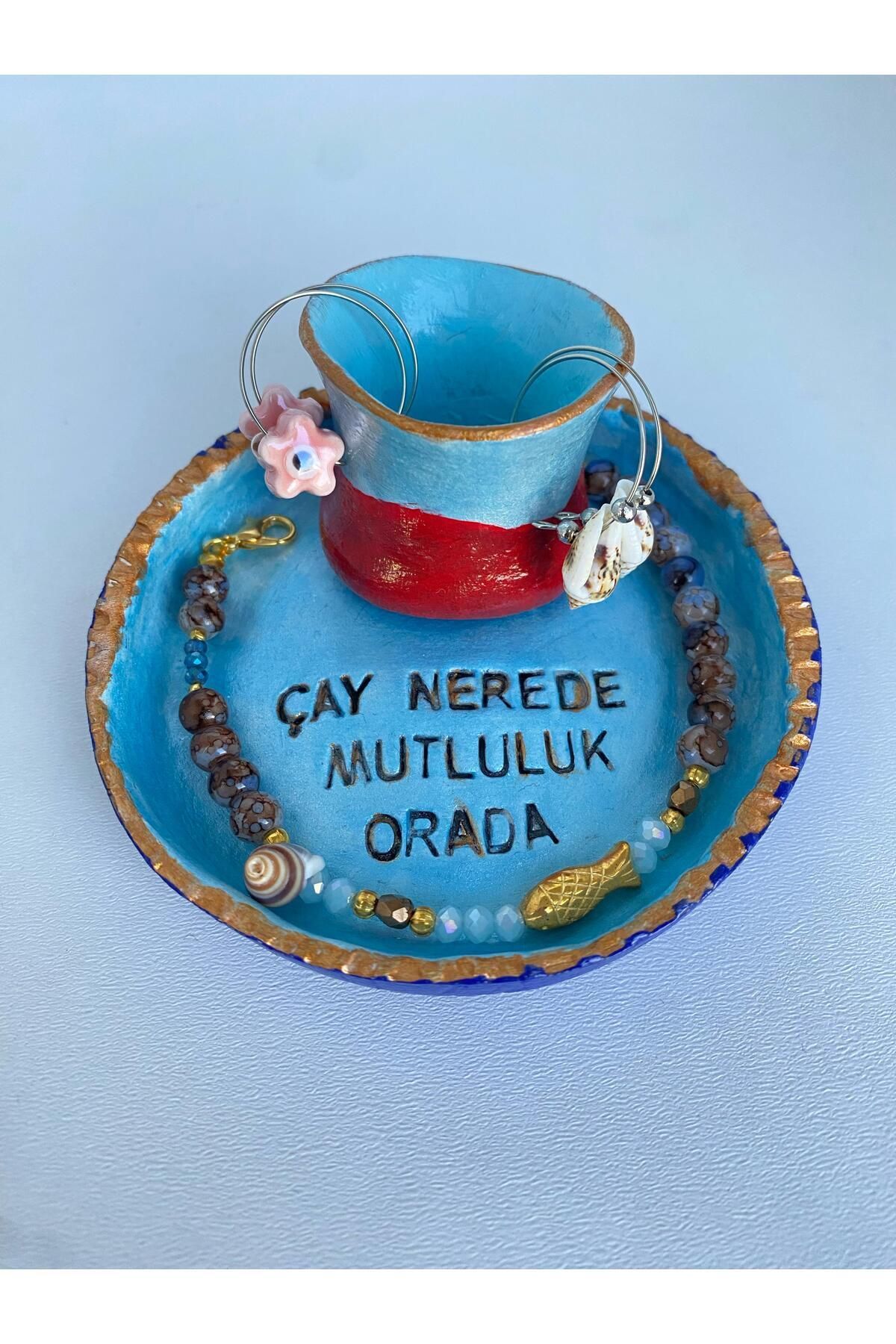 DEKORANLA Mavi Takı Standı, Şık Ve Kullanışlı Takı Düzenleyici