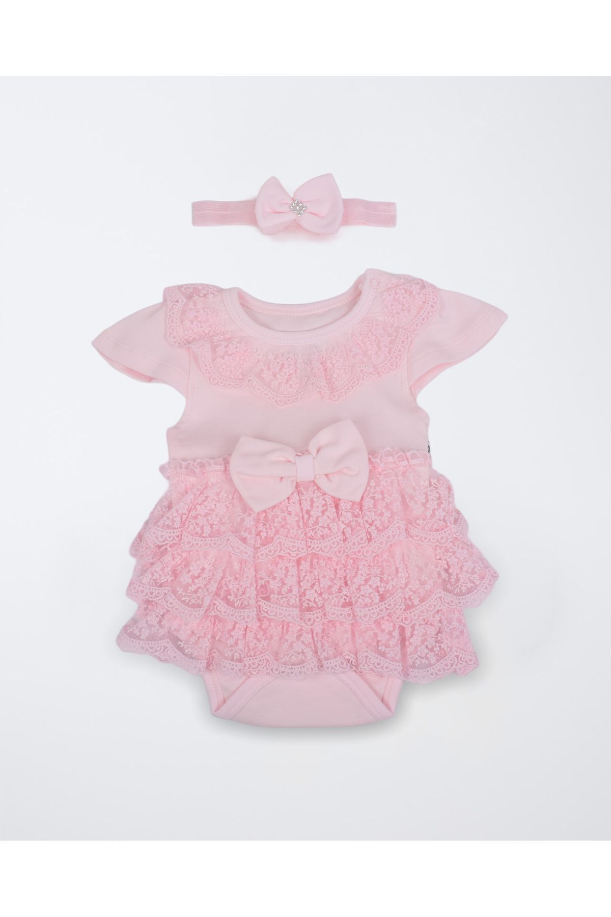 Emsun Kız Bebek Dantel Detaylı Çıtçıtlı Body - 0-3 Ay (62cm)