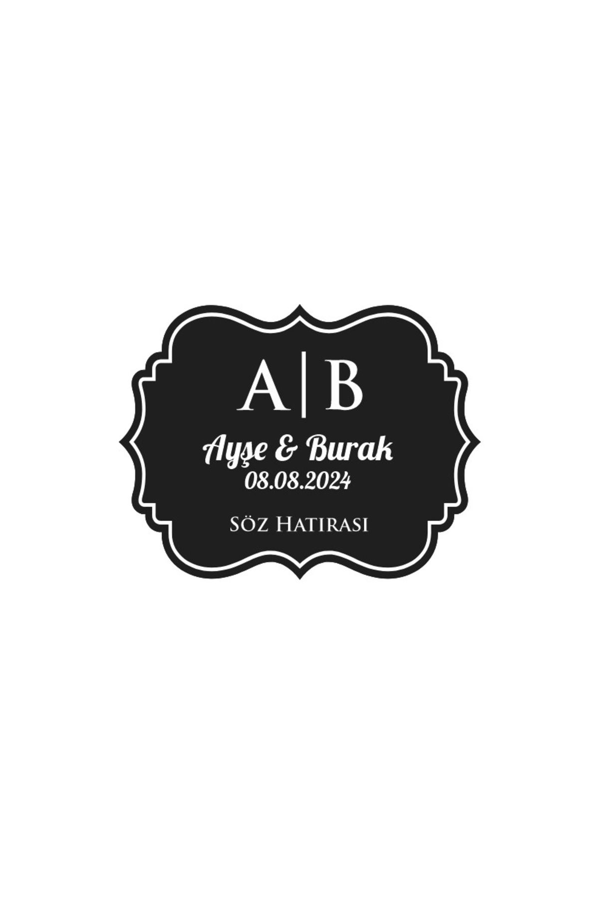Reysa Tasarım Meyveli Yuvarlak Çelenk Etiketi Kına Nişan Düğün 3x3 cm özel etiket / 50 adet sticker