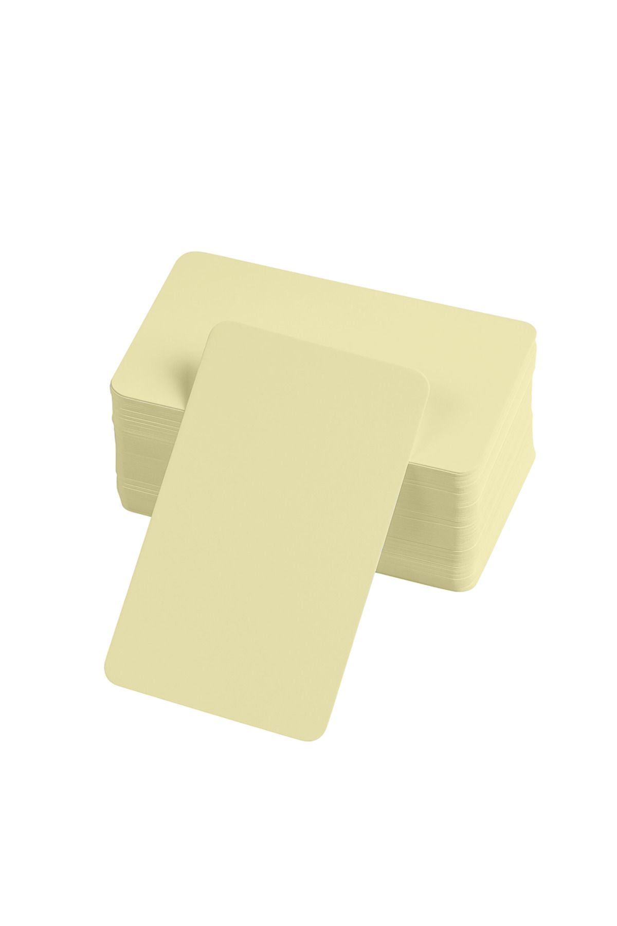civilsepetim Boş Kelime Kartları 5x8 cm - 50 Adet Oval Kenarlı | Tabu & Not Kartları - Sarı