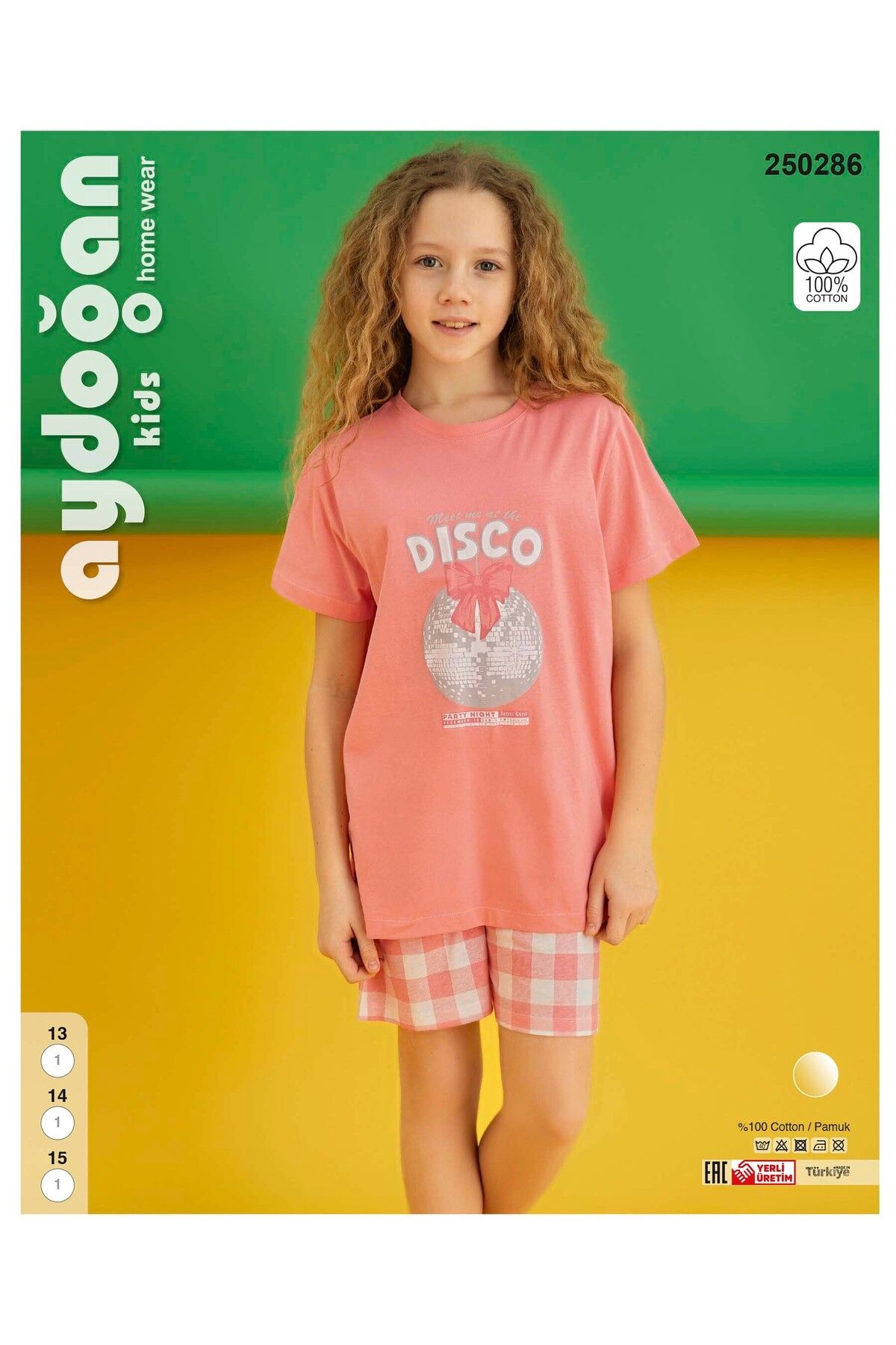 Aydoğan Kız Çocuk Garson Boy Şortlu Pijama Takım %100 Pamuk 250286