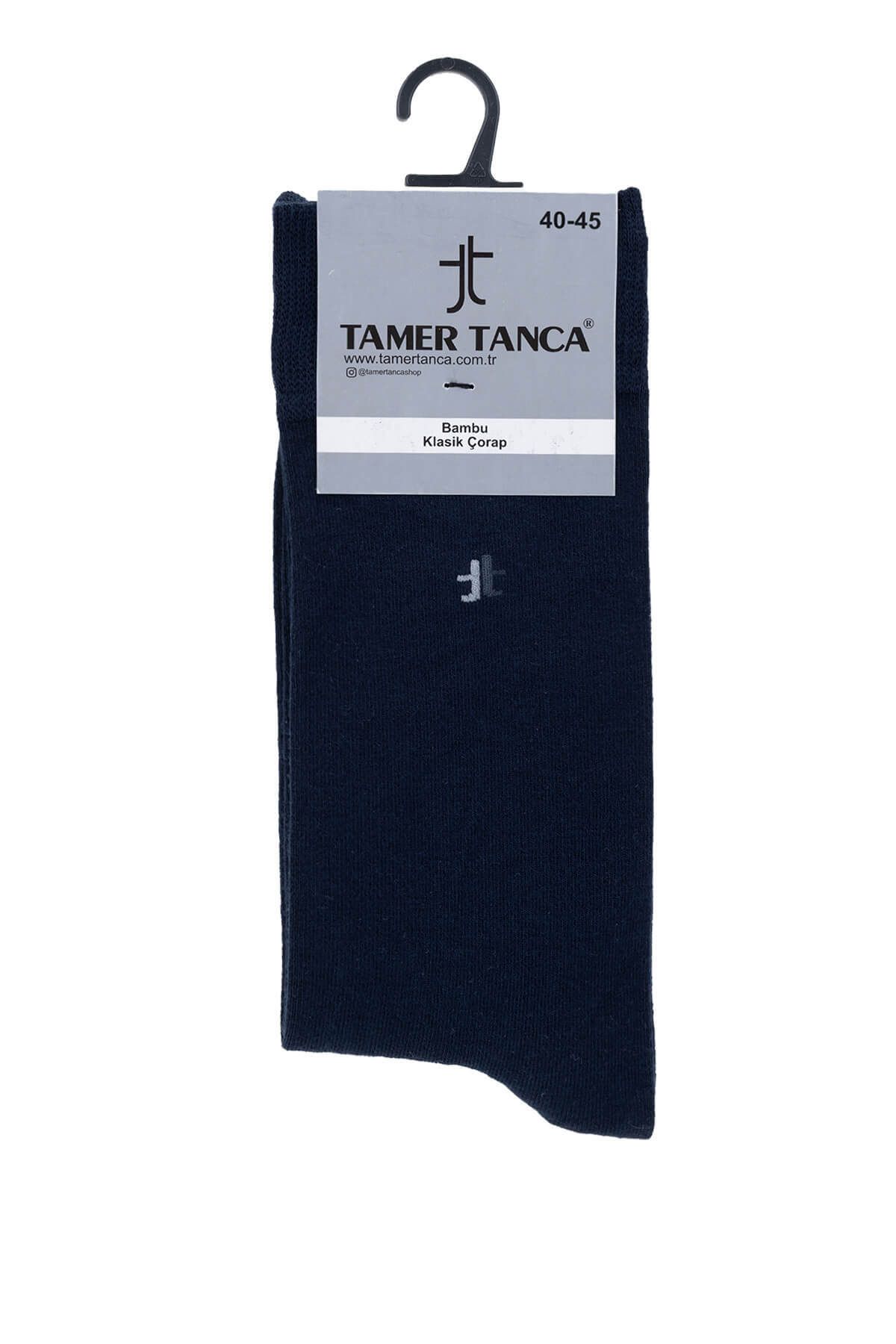 Tamer Tanca Erkek Bambu Lacivert Klasik Çorap