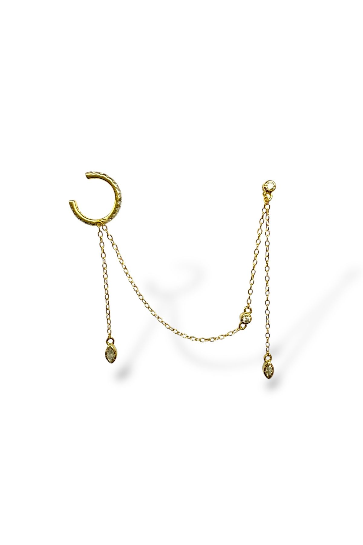 Saras Jewels Raindrop Zincirli Küpe