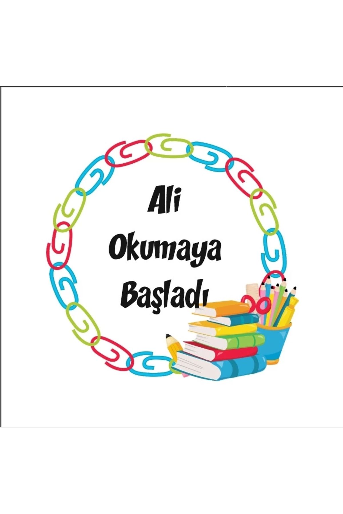 Reysa Tasarım Okumaya Başladı Etiketi Kına Nişan Düğün 3x3 cm özel etiket / 50 adet sticker