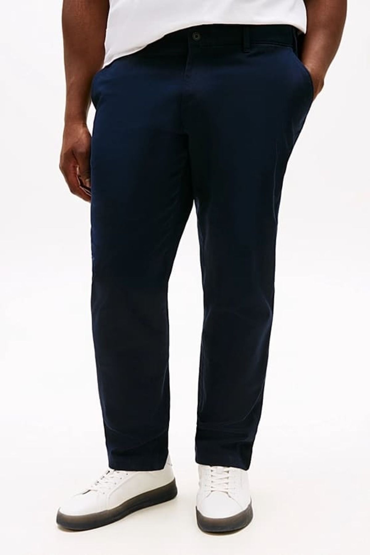 Tommy Hilfiger Erkek Th Denton Satin Straight Chino Pantolon - Lacivert