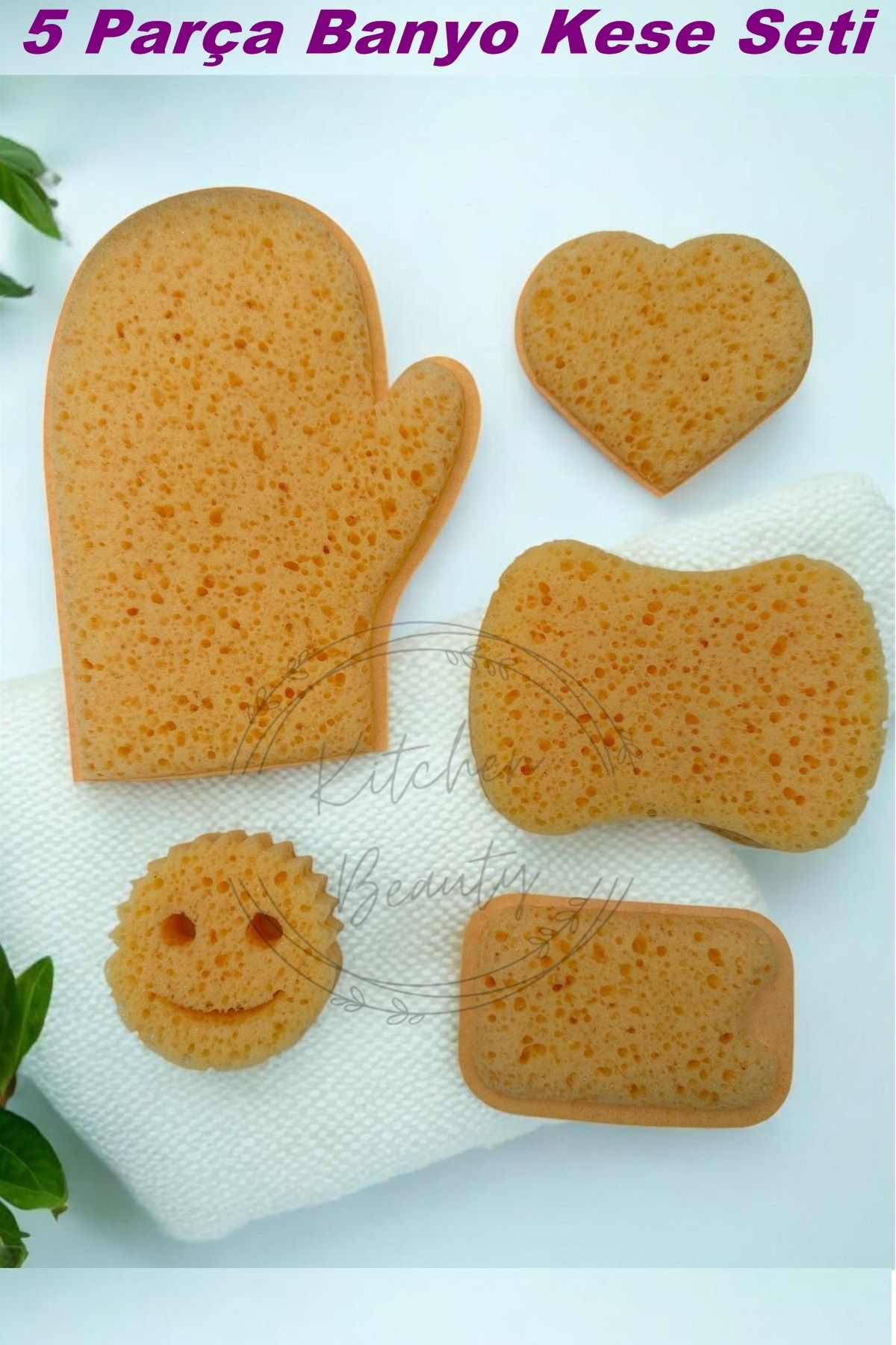 Kitchen Beauty 5 Parça Vücut Kesesi Yumuşak Kir Sökücü Vücudu Çizmez Lif Banyo Hamam Kesesi Banyo Eldiven Ölü Deri