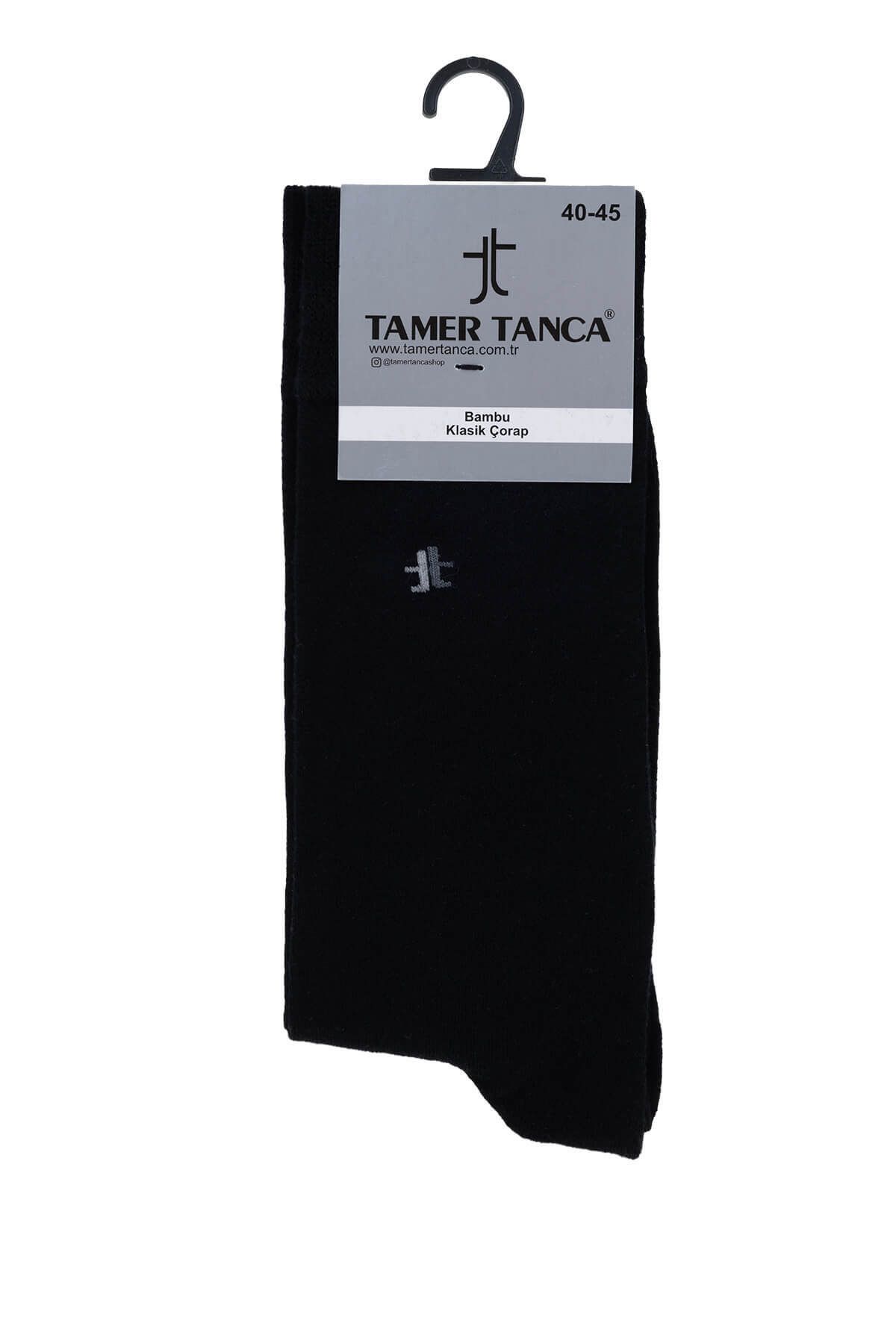 Tamer Tanca Erkek Bambu Siyah Klasik Çorap