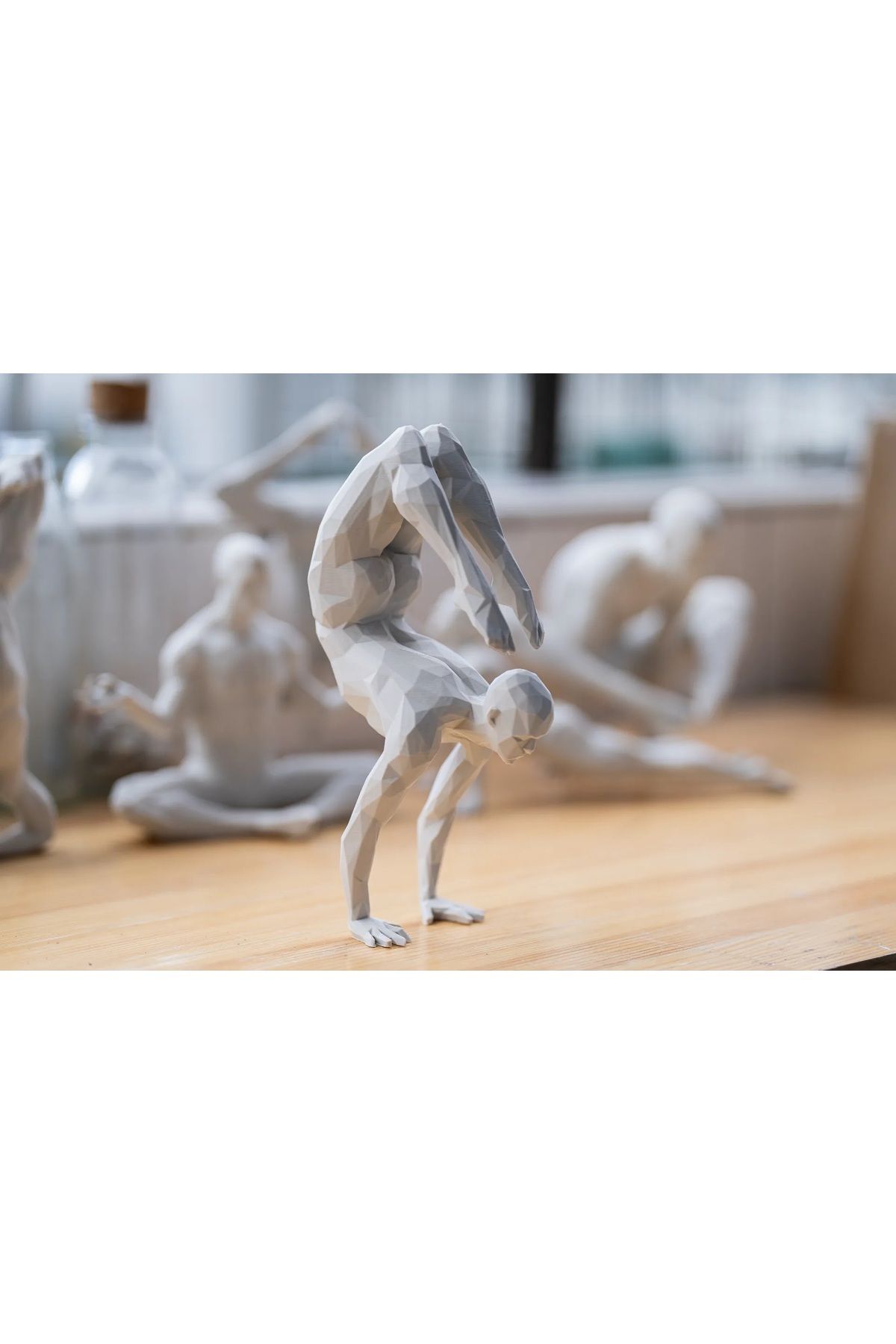 DEKORANLA Sade ve şık İskandinav tarzı meditasyon ve yoga figürü dekorasyonu