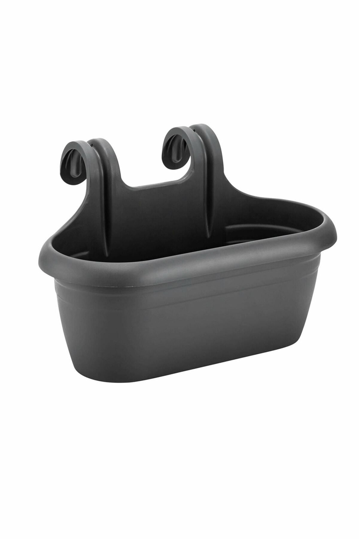 polivahome Nergiz Kolay Askı Balkon Saksısı 40 cm 6.5 lt Kahverengi