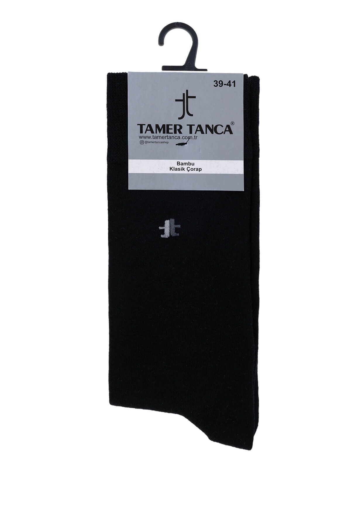 Tamer Tanca Erkek Bambu Siyah Klasik Çorap