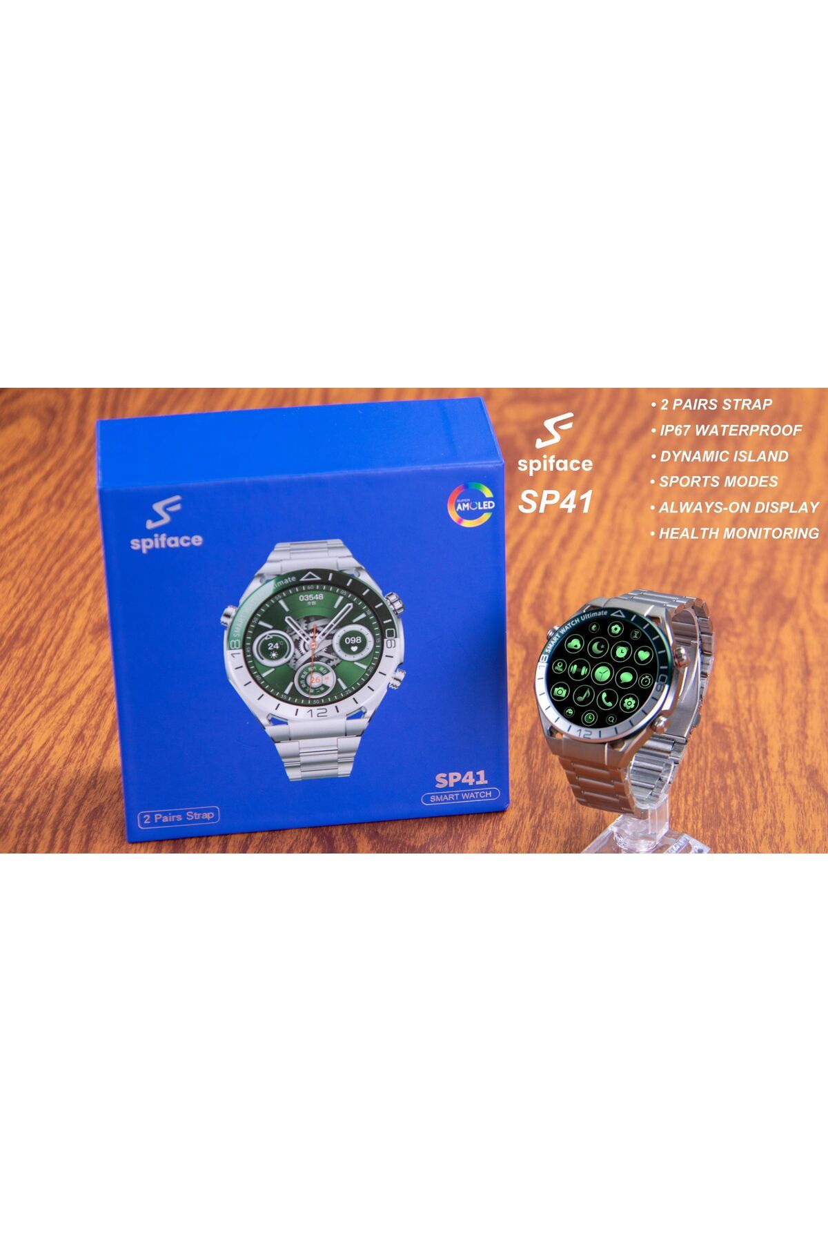Marka Aksesuar SPİFACE SP41 ANDROİD-İOS UYUMLU BİLDİRİM GÖRME KONUŞMA ÖZELLİKLİ Mikrofonlu Akıllı Saat