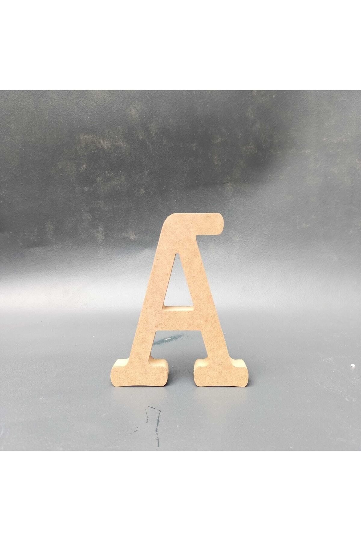 DEKORANLA 20 cm Ahşap A Harfi, 18 mm Kalınlık, Dik Durabilir, Yazı ve Söz Dekoru