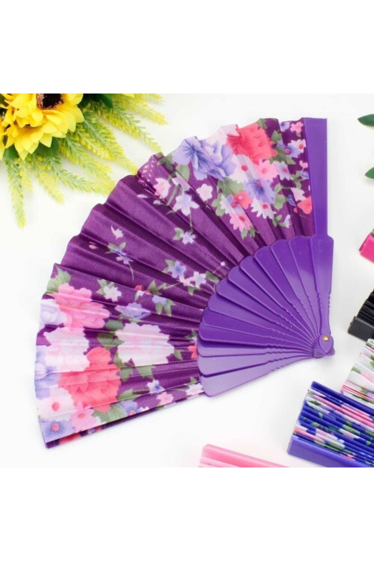 Modafiks Plastik Kumaş Yelpaze 12'li Karışık