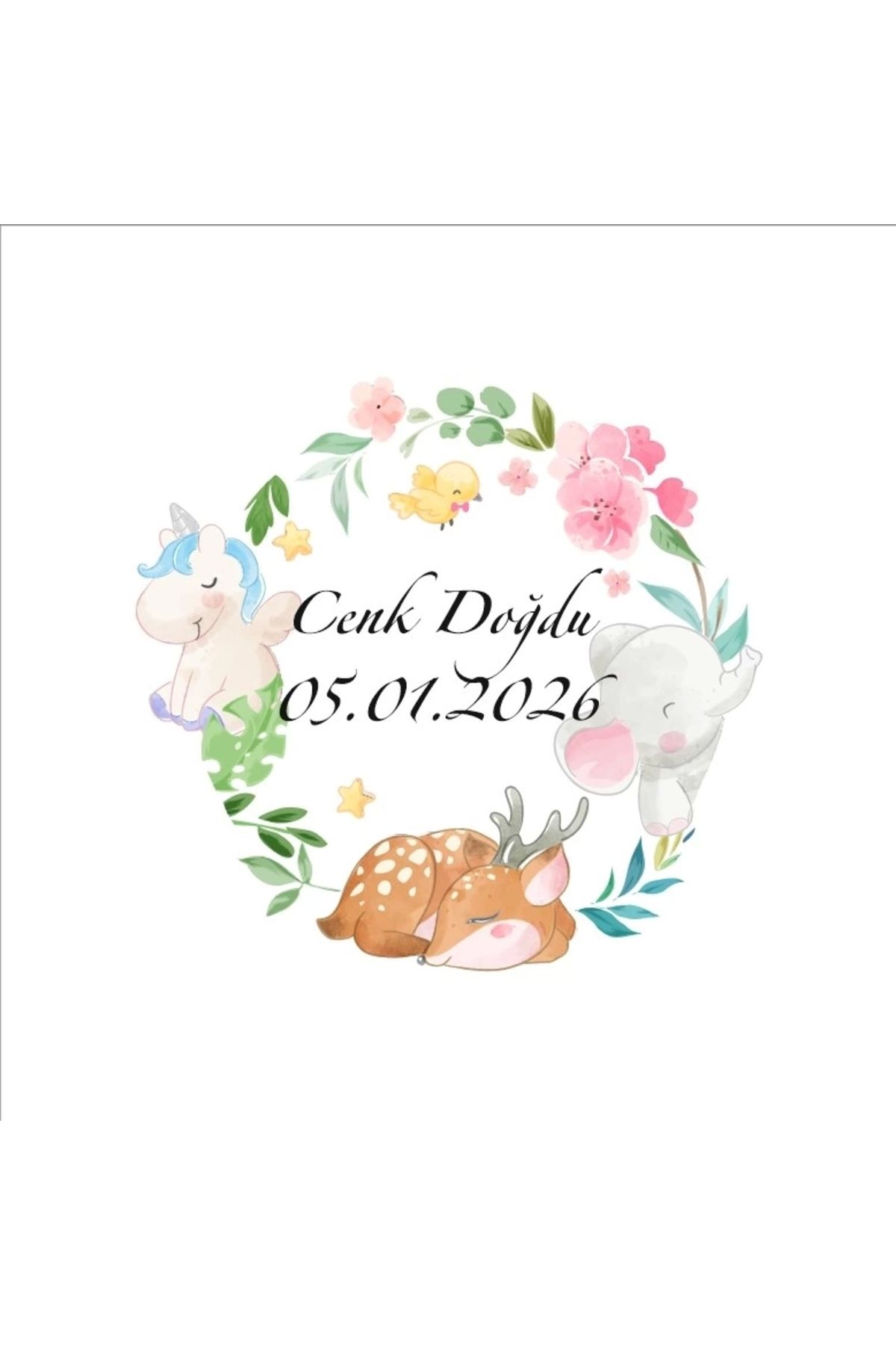 Reysa Tasarım Sade Dikey Dikdörtgen Mühür Kına Nişan Düğün 3x3 cm özel etiket / 50 adet sticker