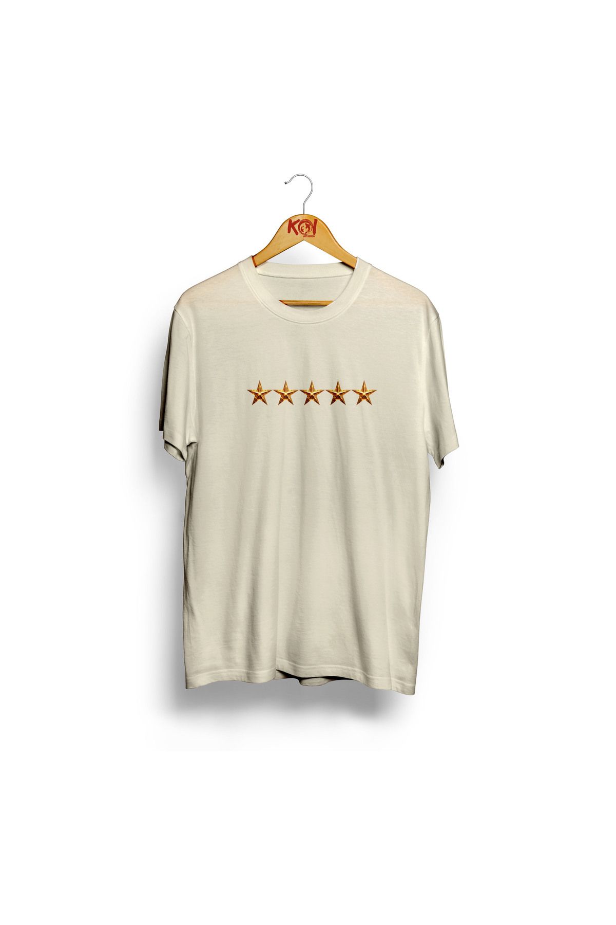 Butik Beş Yıldız / Erkek ekru krem Renk T-Shirt / %100 Pamuk Premium Quality / Regular Fit