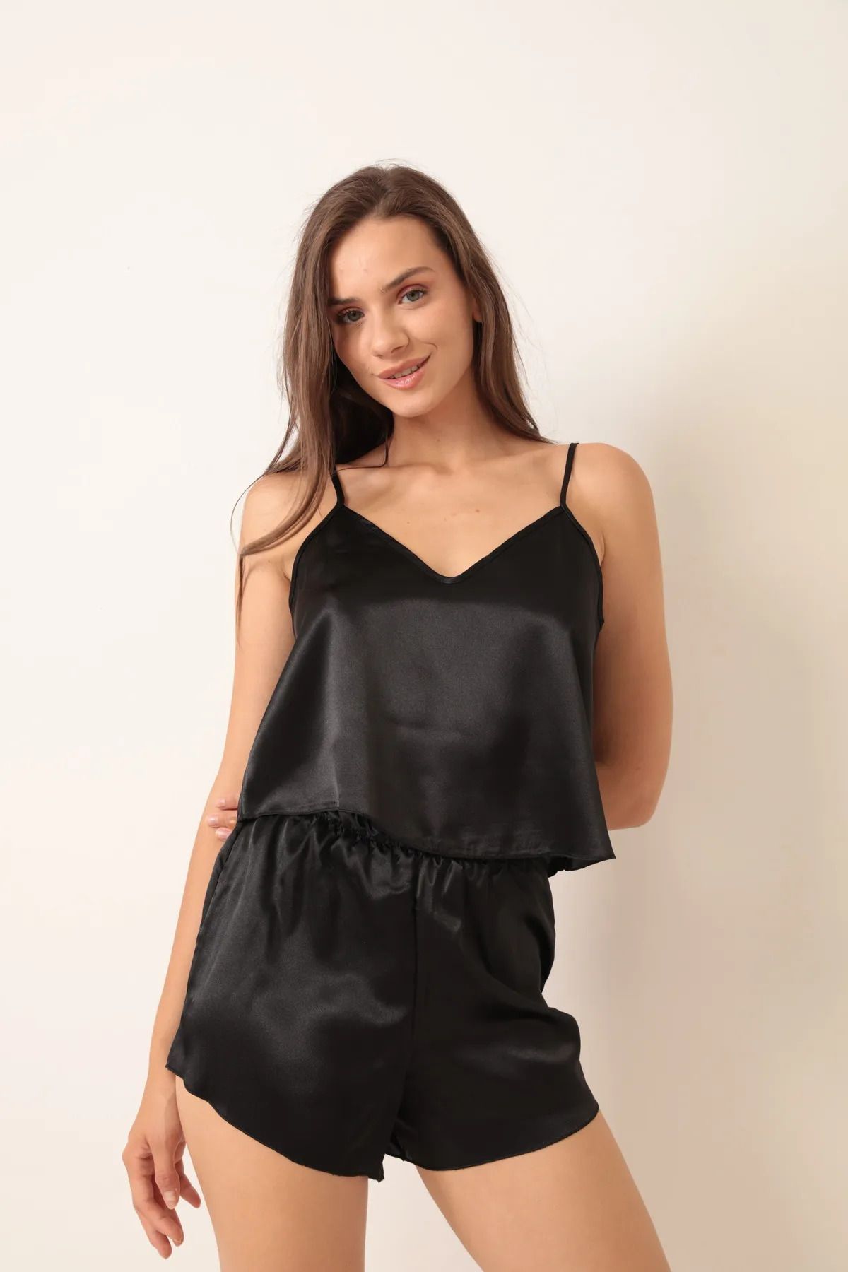 love secret Saten Şortlu Takım Şık Gecelik