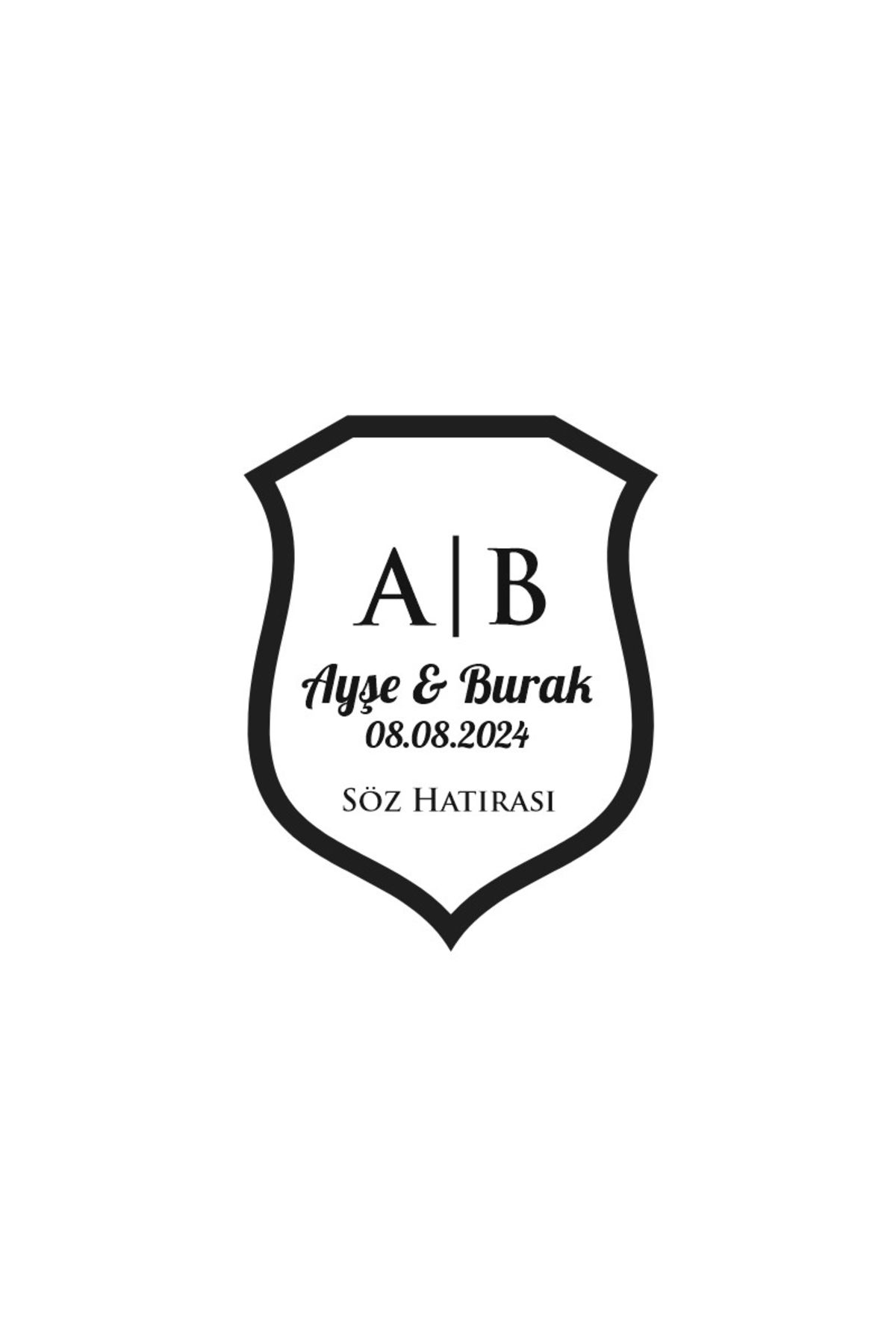 Reysa Tasarım Damla Kalkan Mühür Kına Nişan Düğün 3x3 cm özel etiket / 50 adet sticker