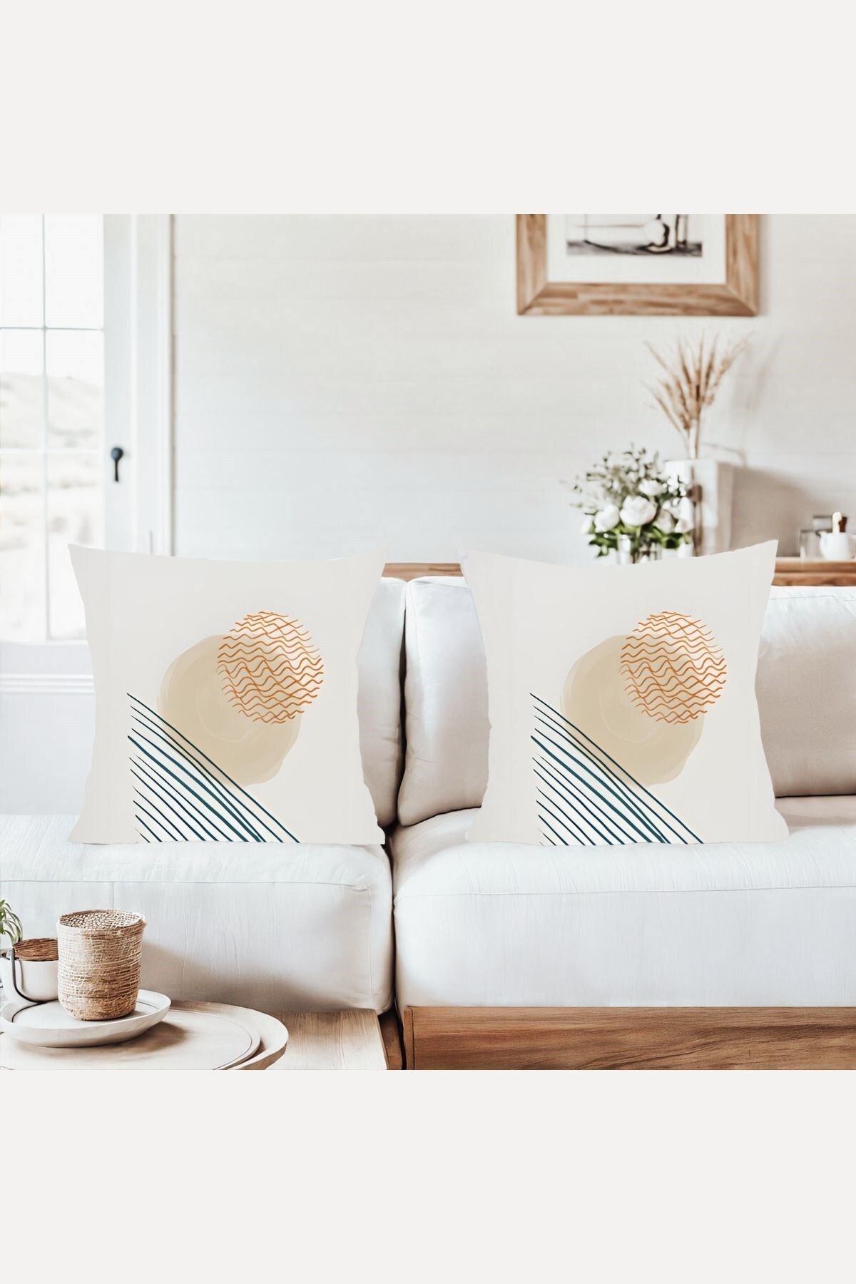 uygun dekor Modern Geometrik Desenli Kombin Gizli Fermuarlı Kırlent Kılıfı Koltuk Yastık Kılıfı Takım(2ADET)