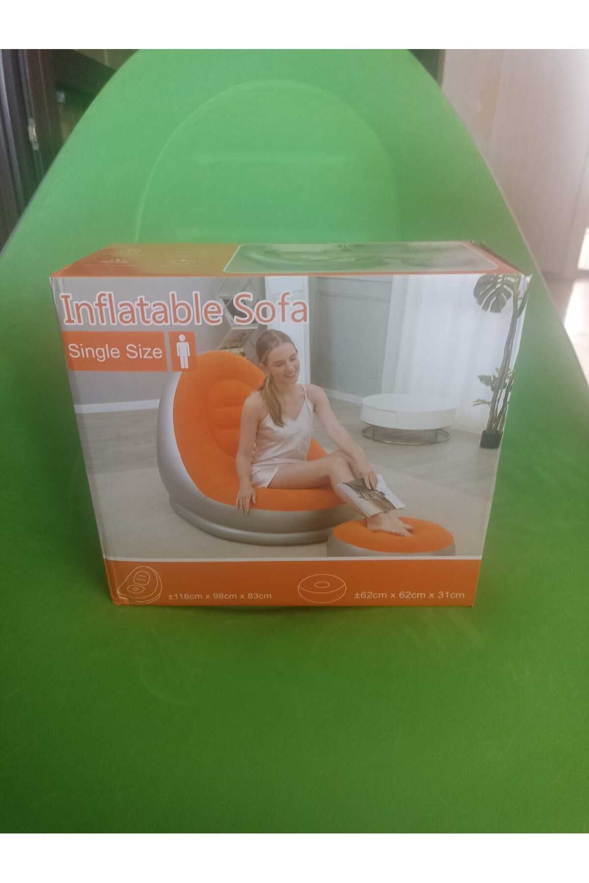 Lovelybird Şişme Taşınabilir Koltuk . Ayka Pedi.Katlanabilir Mobilya,Avrupa ve Amerika Rahat Koltuk Sofa
