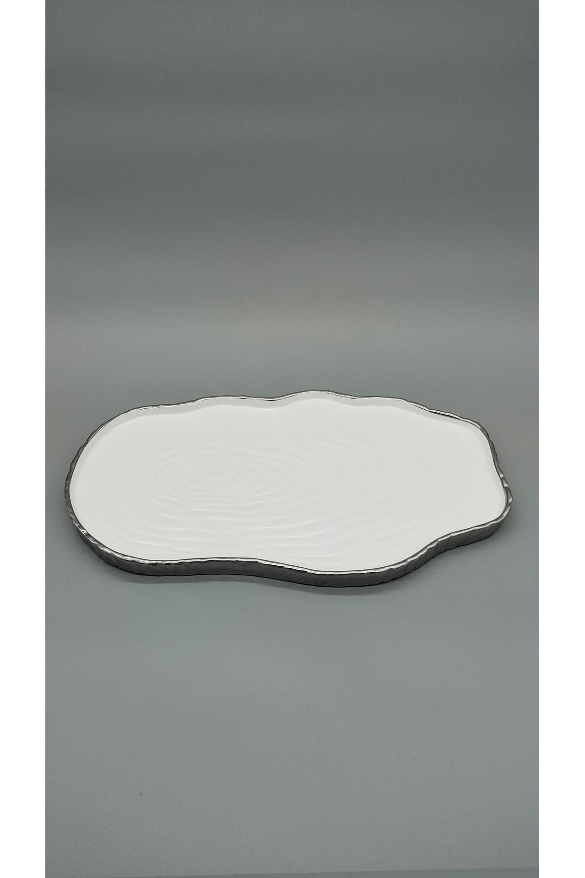 Mikasa Moor BEYAZ GÜMÜŞ SERVİS TABAĞI 40X25 CM