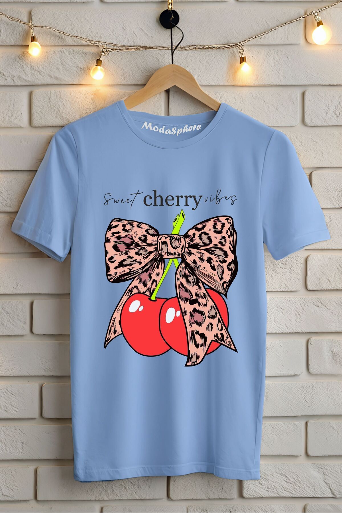 ModaSphere Sweet Cherry Baskılı Unisex Tişört