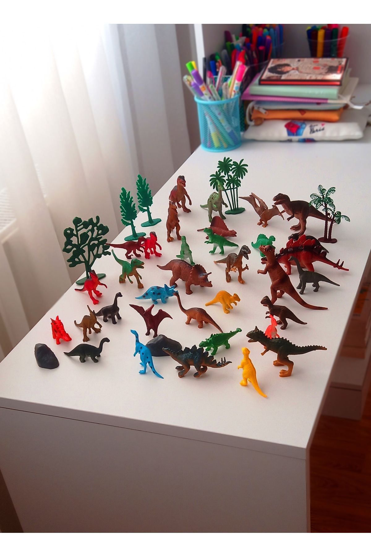Yeşil Oyuncak 41 Parça Dinozorlar Oyuncak Hayvanlar Dinazor Figürleri