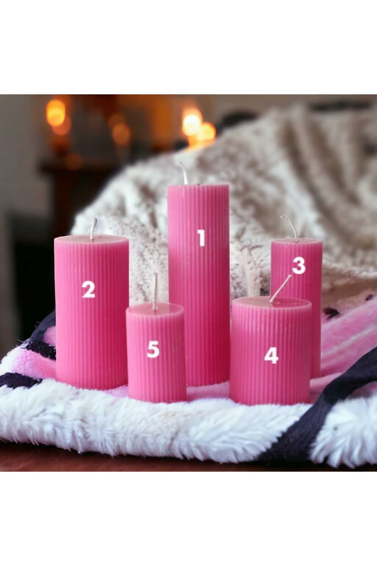 DEKORANLA İnce fitilli silikon mum kalıbı, pembe renk, çok amaçlı ve dayanıklı tasarım