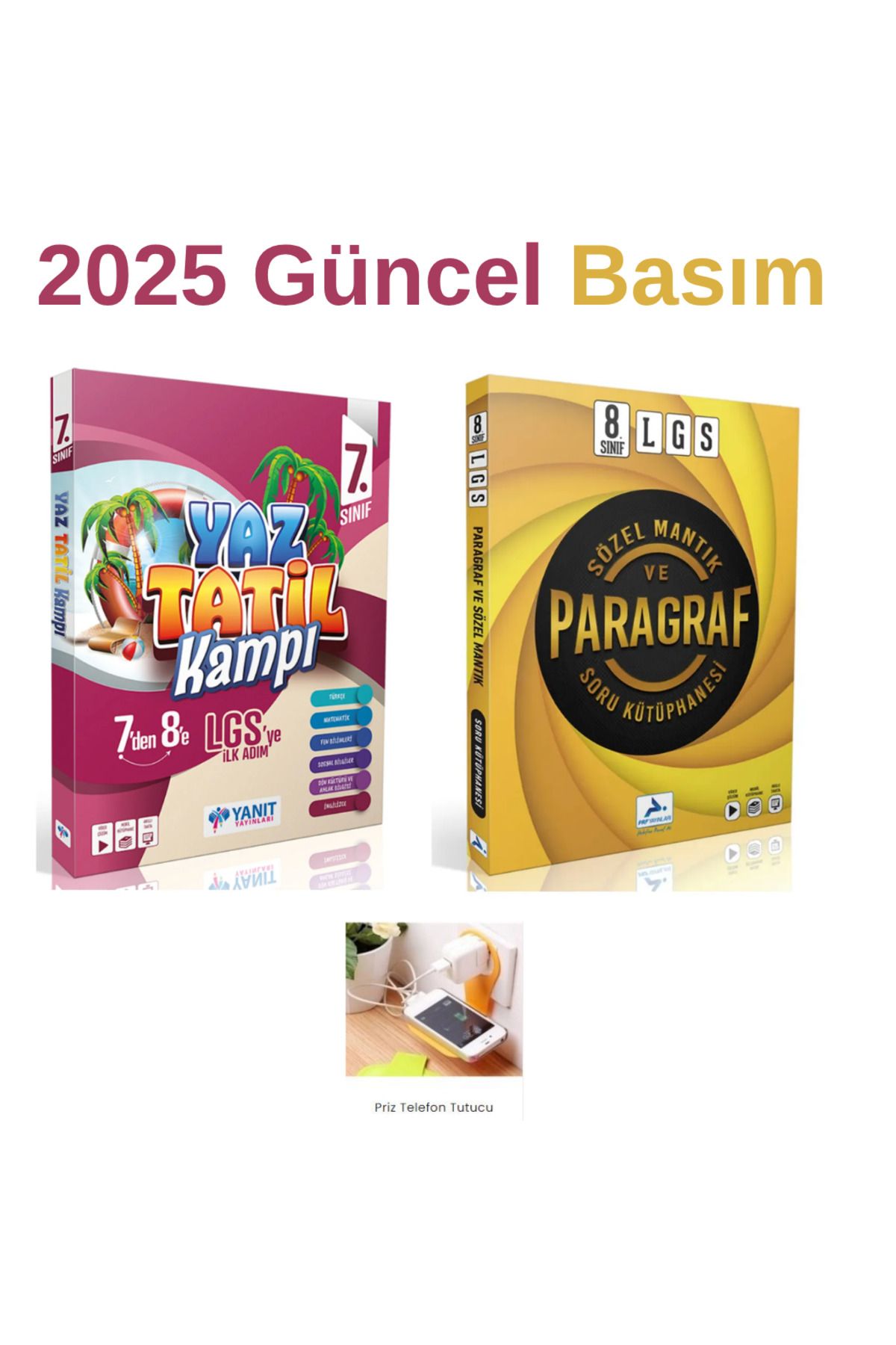 paraf yayınları YANIT 7.SINIF YAZ TATİL KAMP KİTABI + PARAF 8.SINIF SÖZEL MANTIK PARAGRAF SET PRİZ TUTUCULU