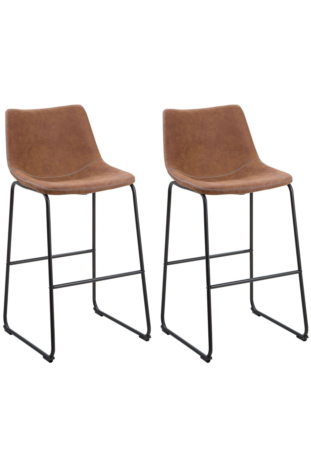 BELIANI FRANKS 2’li Retro Bar Sandalyesi Seti, 72 cm Oturma Yüksekliği, Kavisli Sırtlık