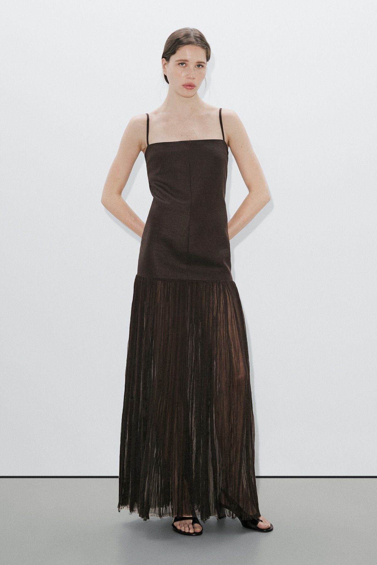 Massimo Dutti Kontrast uzun elbise - Studio