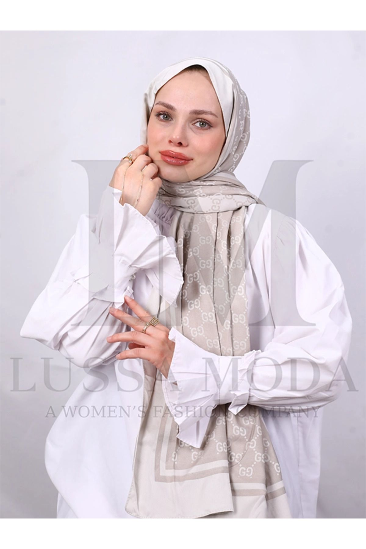 LUSSAMODA G DESENLİ İTHAL ÇİFT TARAFLI ŞAL