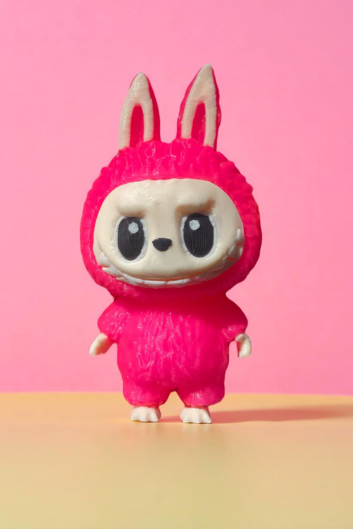 GiginGo Labubu Sevimli Canavar Neon Pembe Figür 10cm - Labubu PopStar Figür
