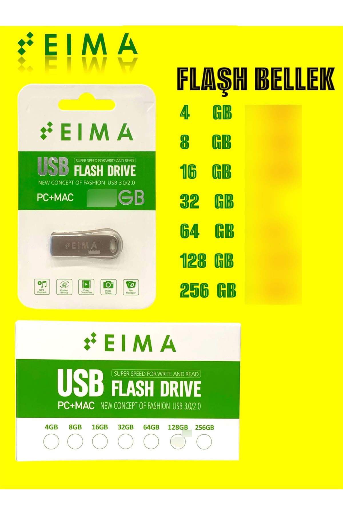 Bestech Metal Gövde Usb Flash Bellek Süper Hızlı Pc ve Mac Uyumlu 128GB 256GB 64GB 32GB