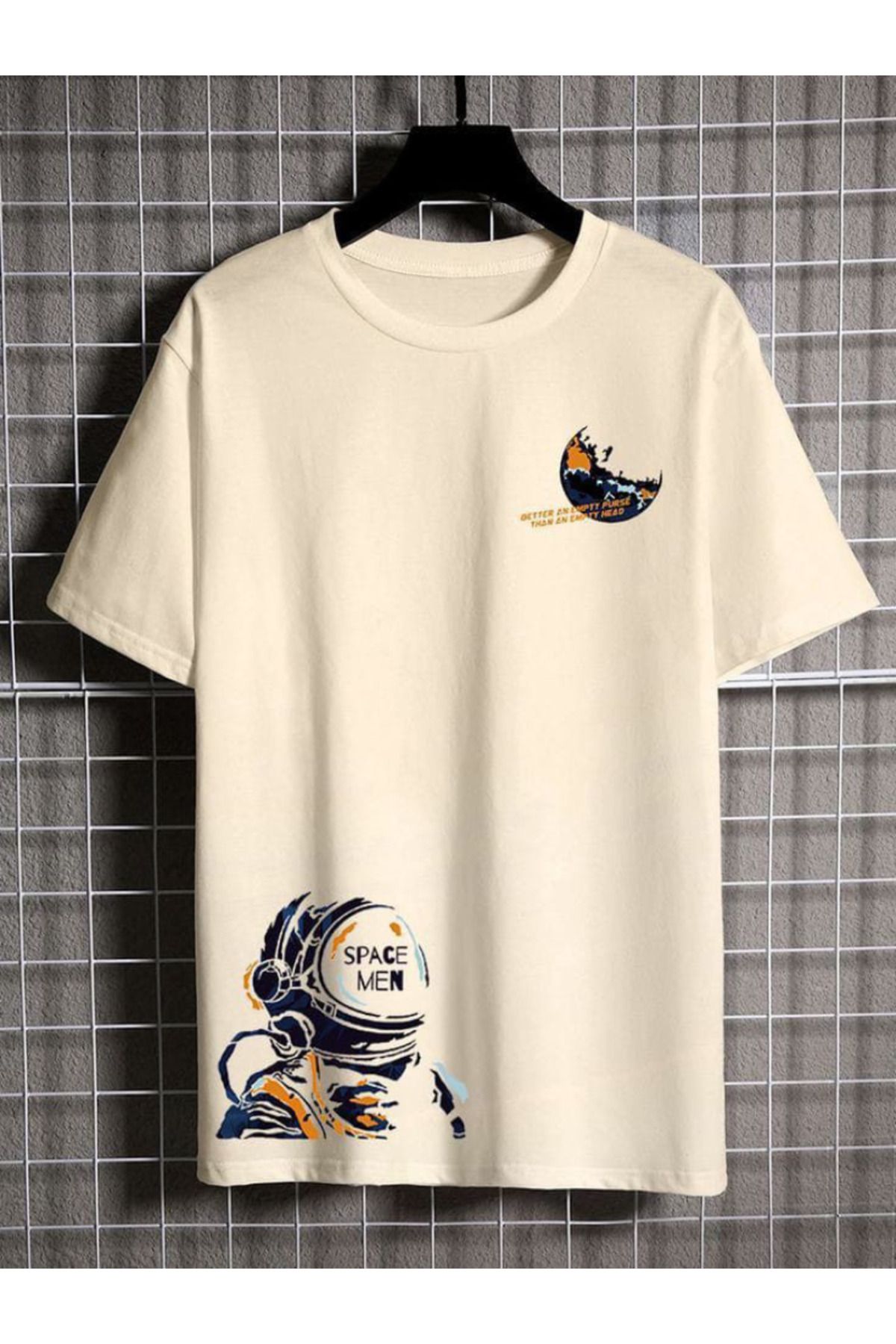 LUNAVISTA Astoronat Baskılı Bisiklet Yaka Kısa Kol T-shirt