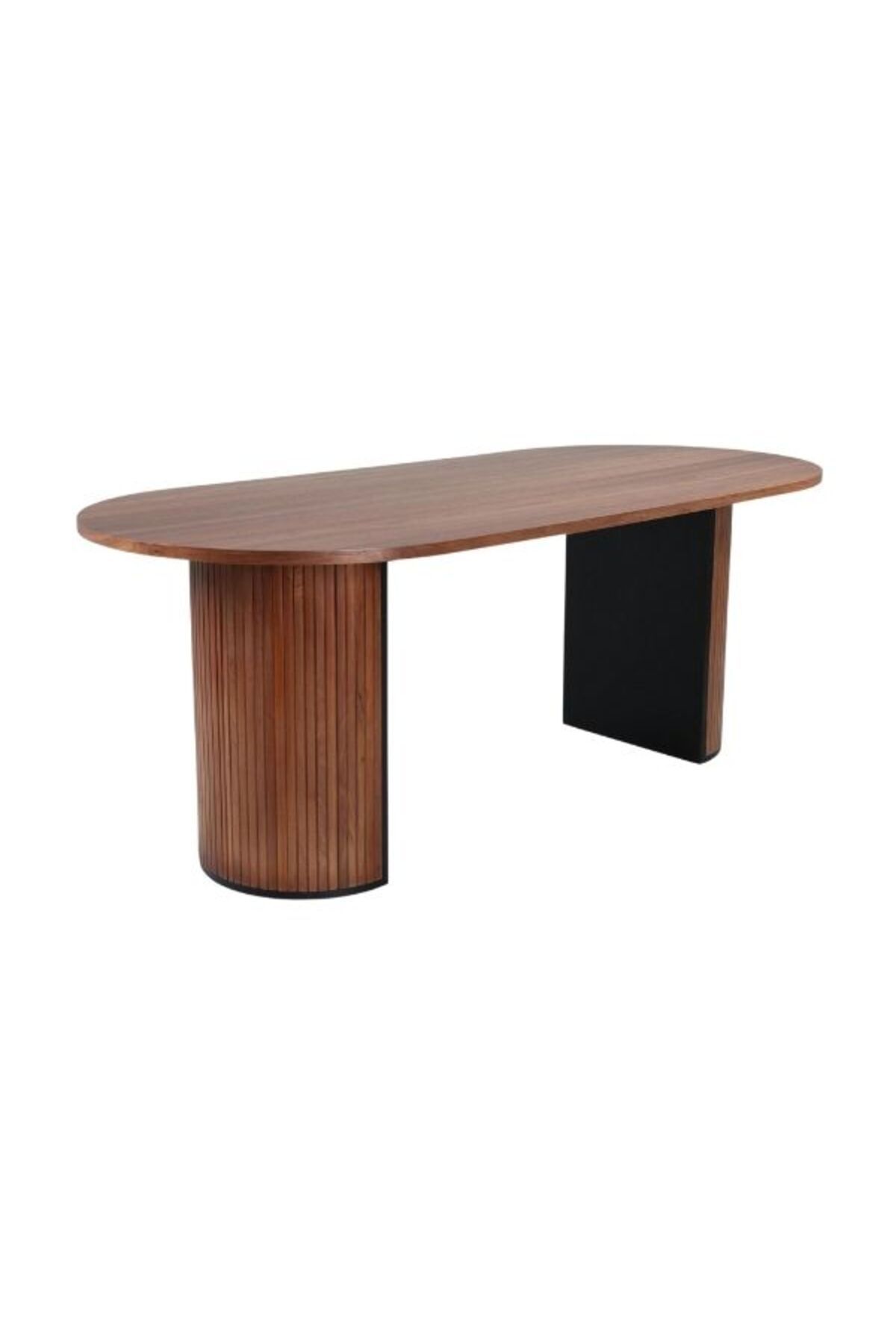 Gazzini Furniture Zeno Oval Ahşap Bohem Yemek Masası 90x180