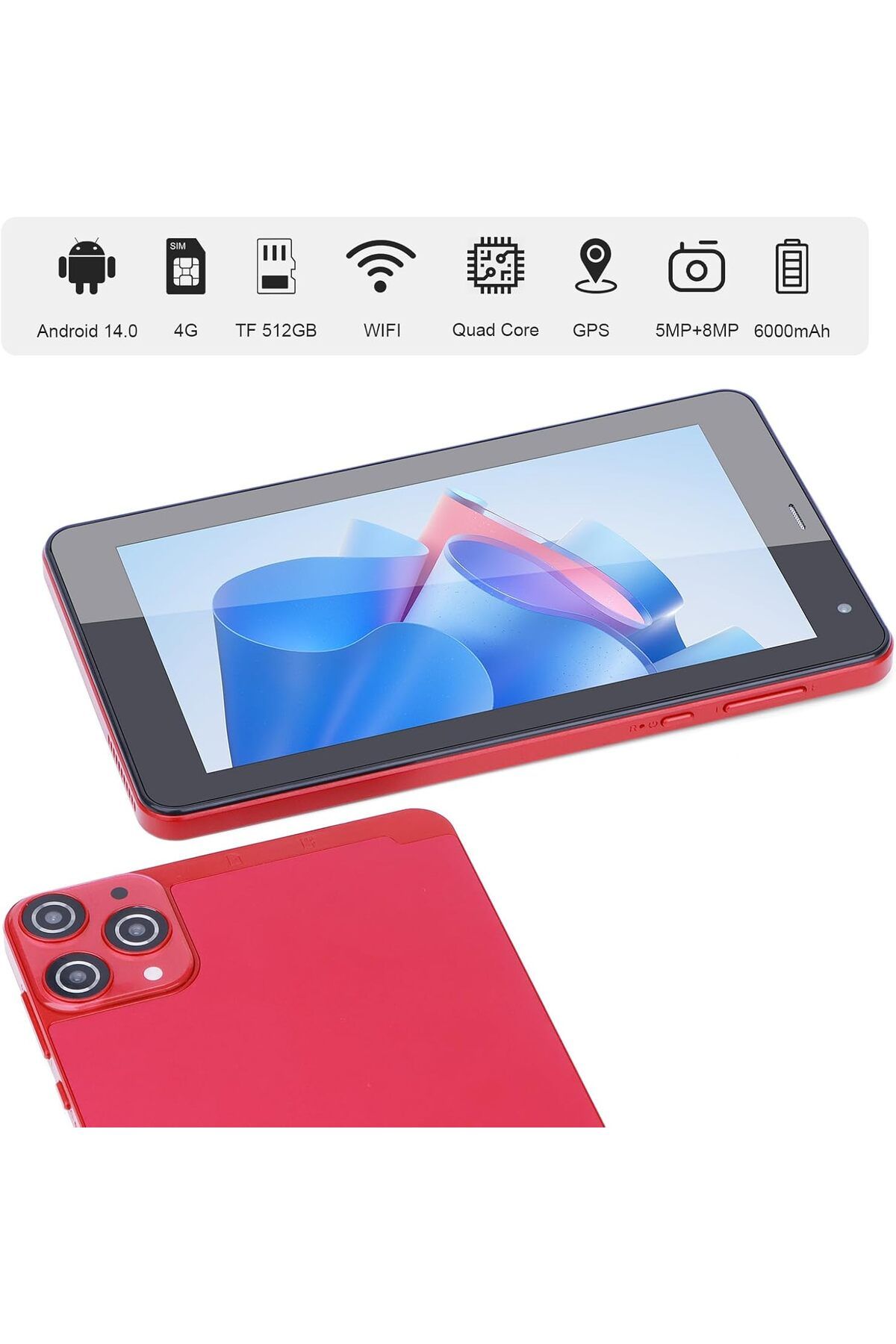 CIDEA-C idea 5G LTE with SIM Card Slot Tablet, 7 Inch Android 12 Tablet, 6GB RAM, 128GB ROM, Expandable to 3