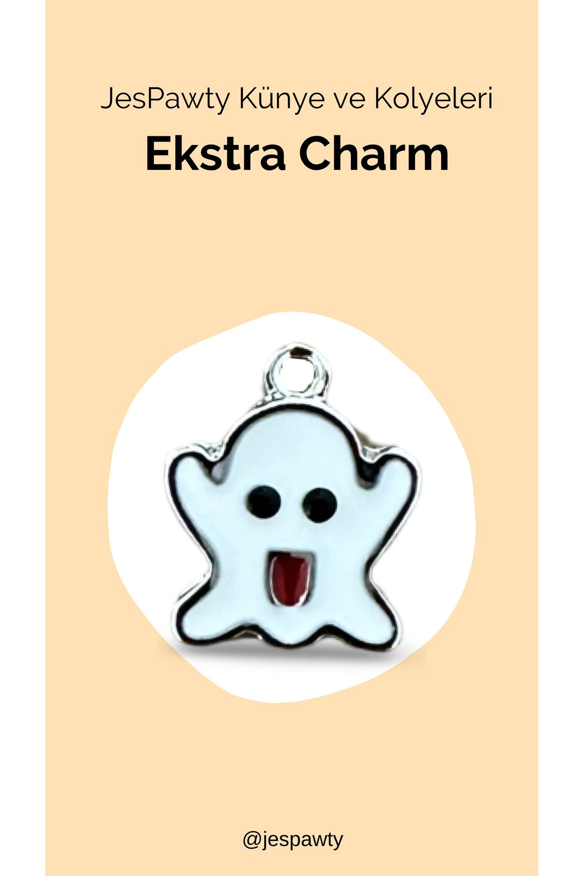 JesPawty Kolye ve Künye İle Uyumlu Charm Gümüş Renk Kaplama