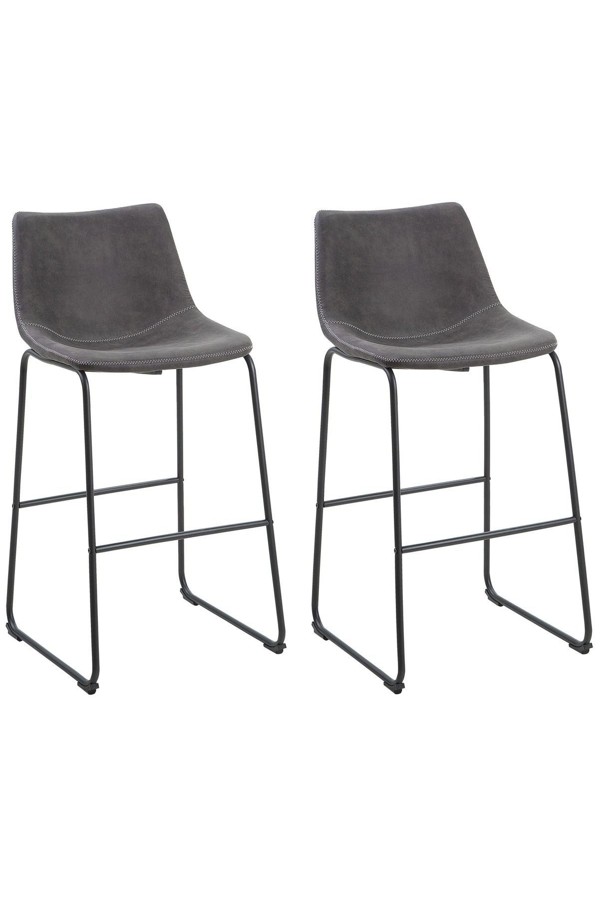 BELIANI FRANKS 2’li Retro Bar Sandalyesi Seti, 72 cm Oturma Yüksekliği, Kavisli Sırtlık