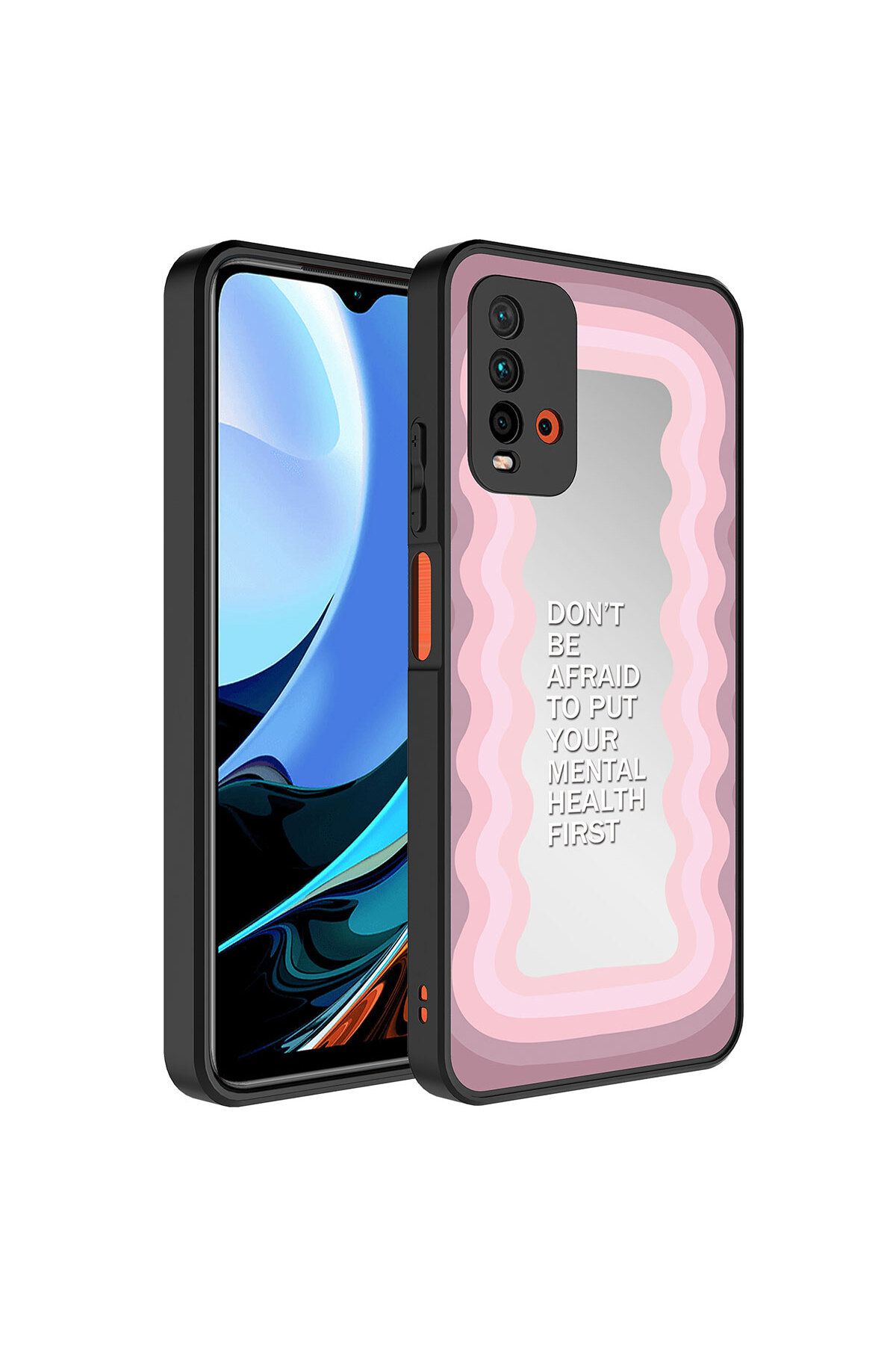 halkhouse Xiaomi Redmi 9T Kılıf Aynalı Desenli Kamera Korumalı Parlak Sert Silikon Esnek Renkli Mirror Kapak