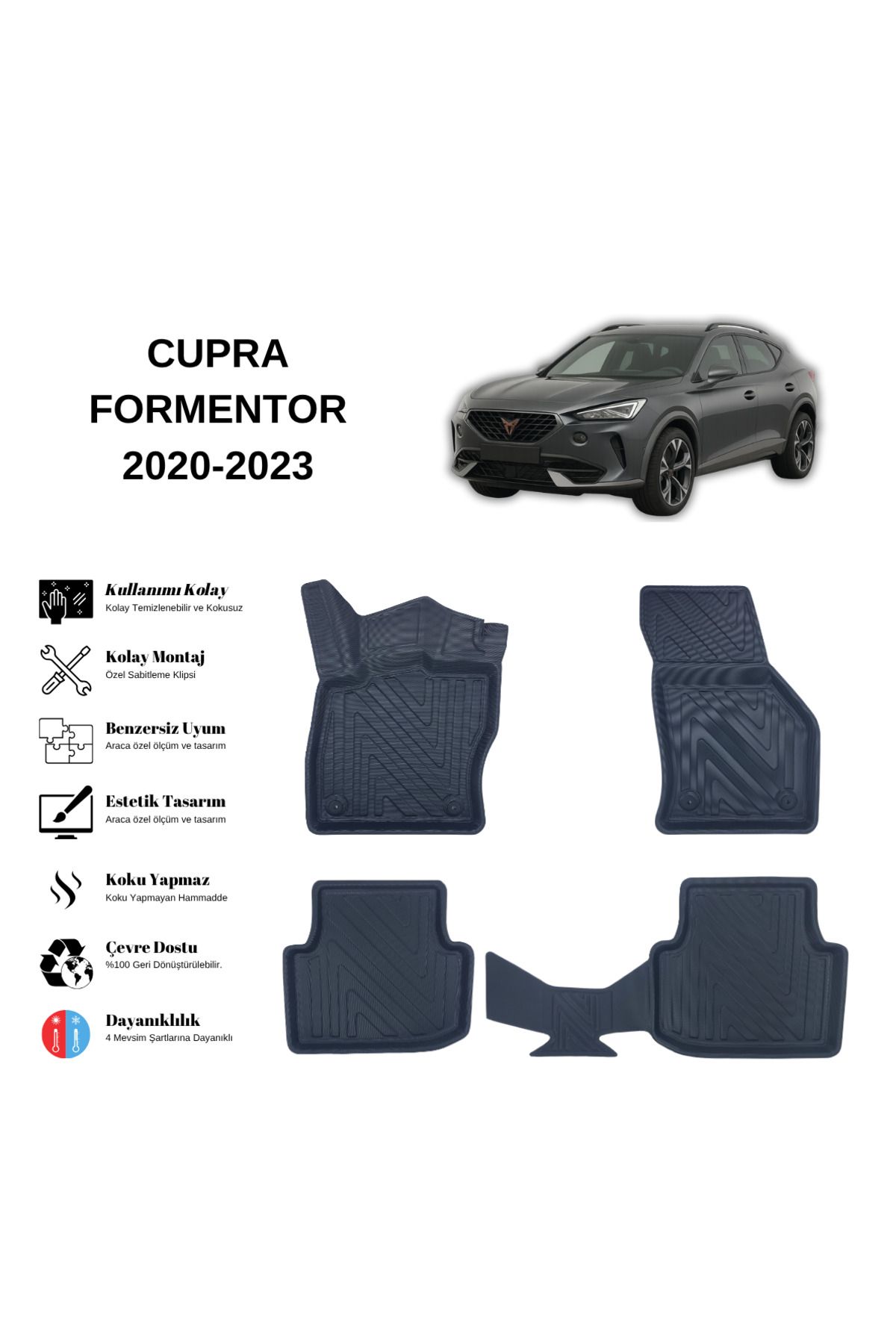 AutoWeller Cupra Formentor 2020-2023 3D Havuzlu Oto Paspas