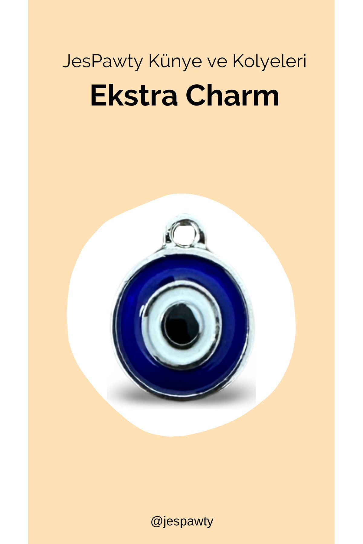 JesPawty Kolye ve Künye İle Uyumlu Charm Gümüş Renk Kaplama