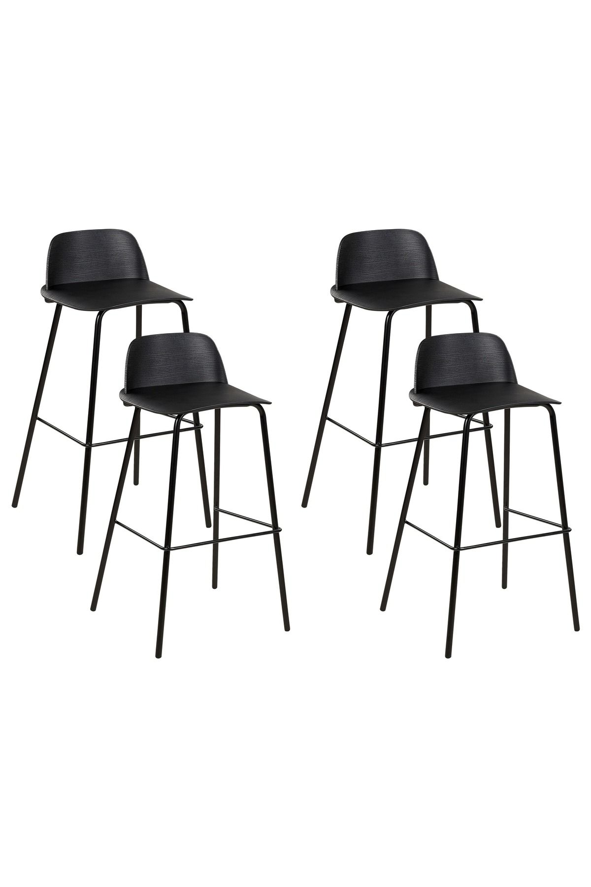 BELIANI MORA 4’lü Bar Sandalyesi Seti, Modern Tasarım, 75 cm Oturma Yüksekliği, Sabit Bacaklı