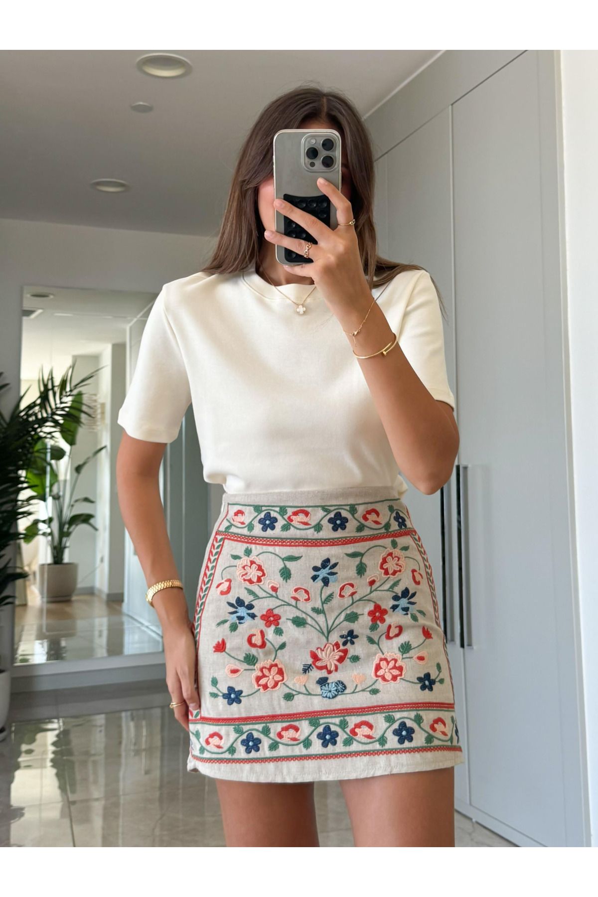 My Blog Beyaz Basic Tişört - 1075