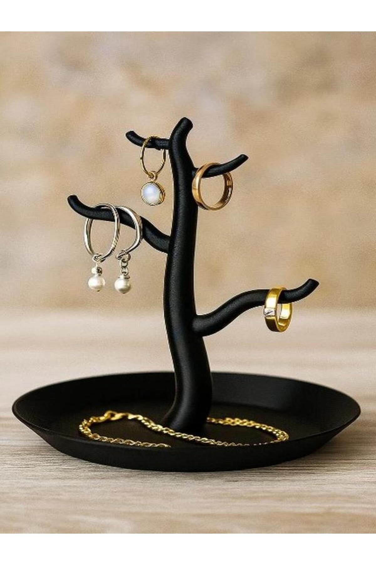 FORTE DESING Zarif Ağaç Formlu Takı Standı – 12×11,5 cm Küpe, Yüzük ve Kolye Düzenleyici
