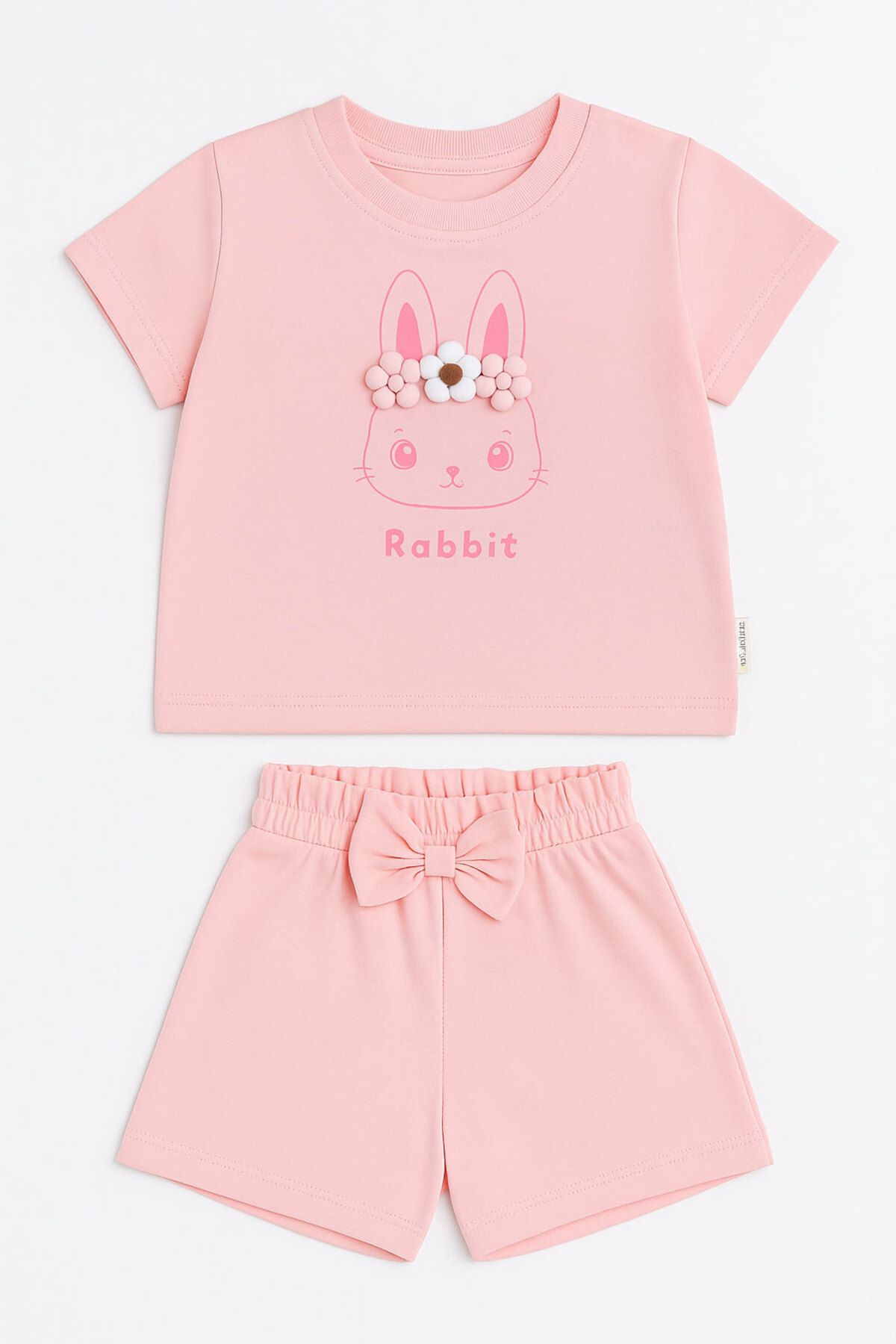 ZİMBOO Kız Bebek Takım Rabbıt Baskılı 2'li Takım