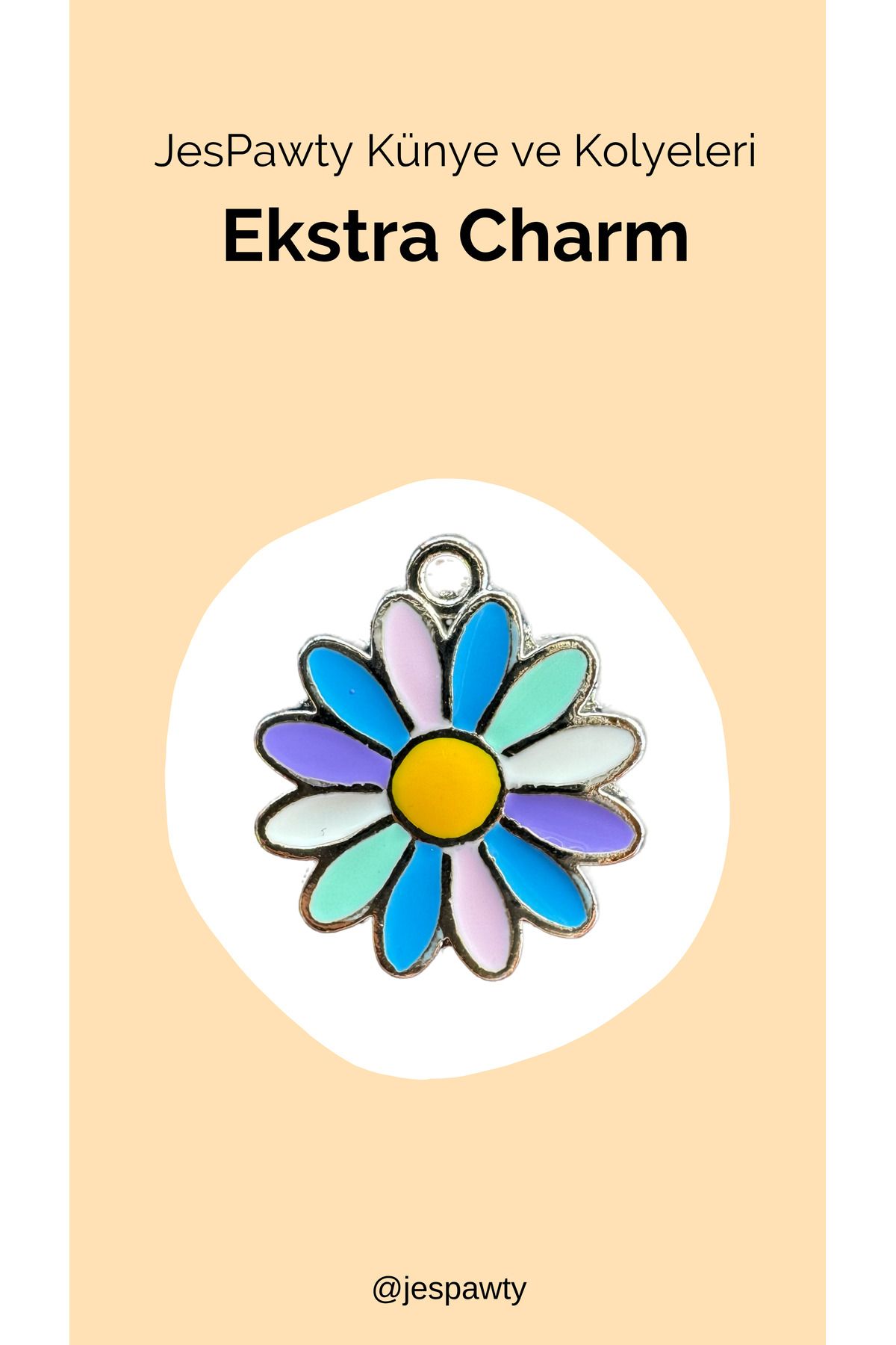 JesPawty Kolye ve Künye İle Uyumlu Charm Gümüş Renk Kaplama