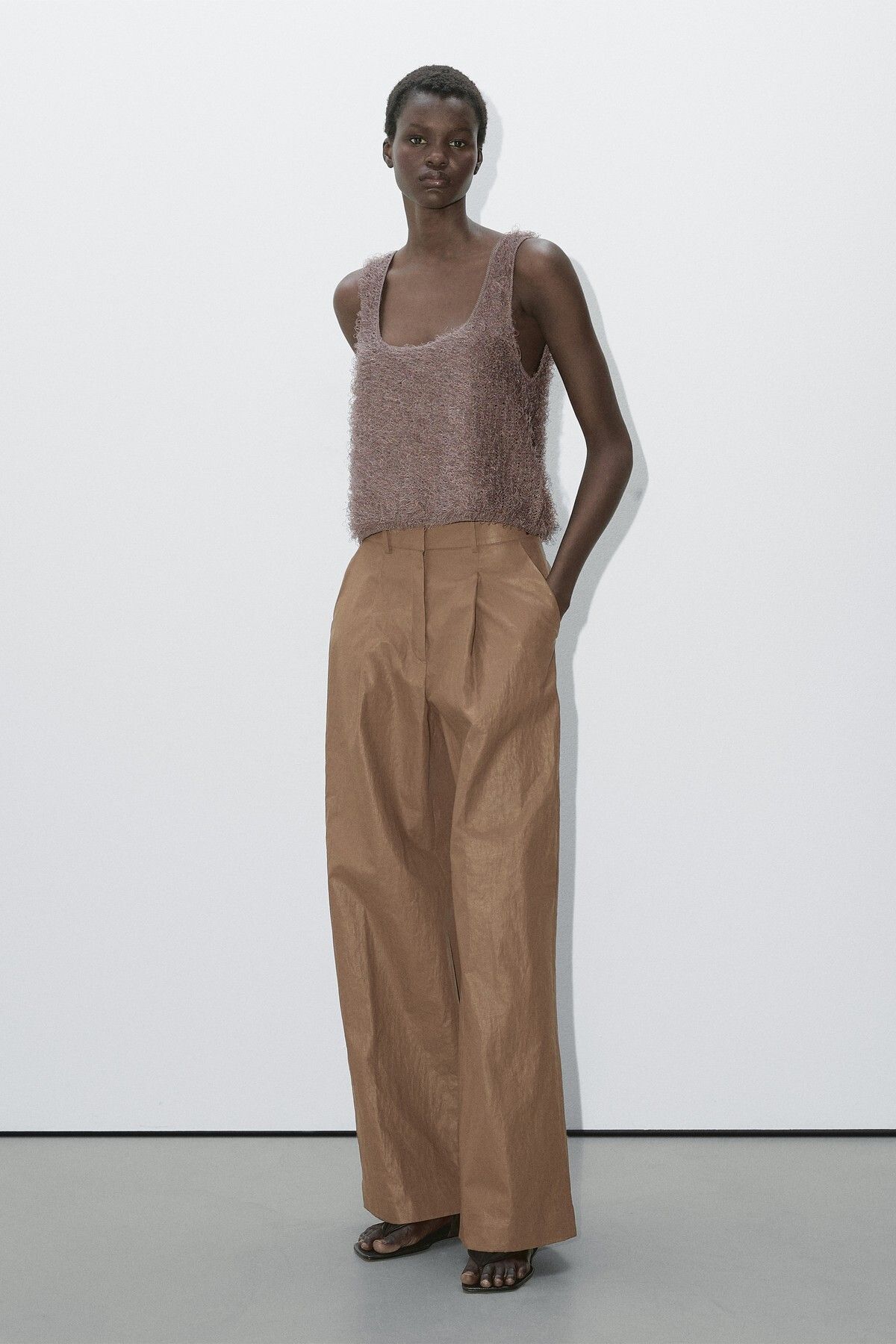 Massimo Dutti İplik detaylı buklet triko top - Studio
