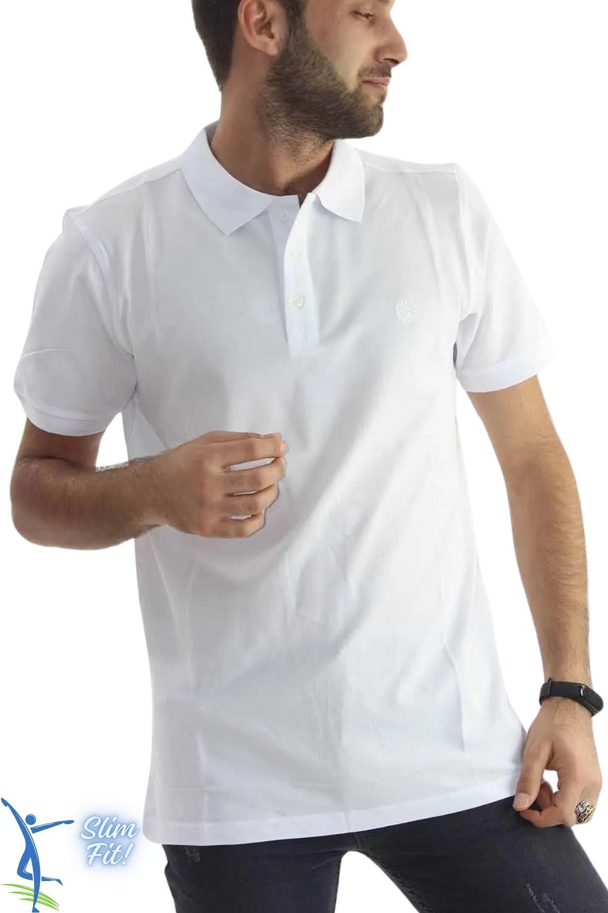 sermoda Erkek Slim Fit Dar Kesim Pamuklu Yumuşak Doku Nefes Alan Kumaş Kıvrılmaz Yaka Haki Polo Yaka Tişört