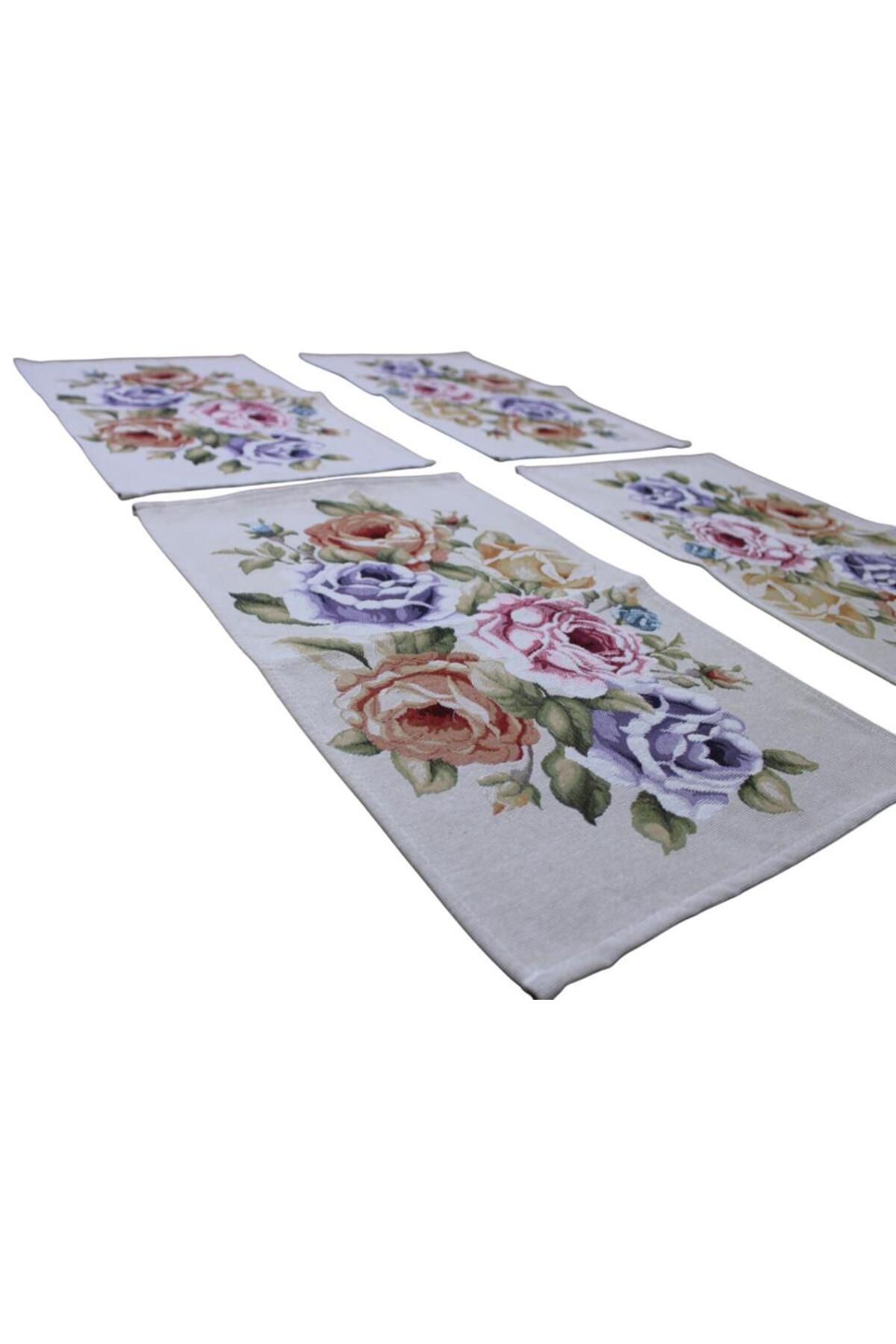Believe CAROLİNE JAKARLI DOKUMA GOBLEN DEKORATİF AMERİKAN SERVİSİ 4LÜ 35*50