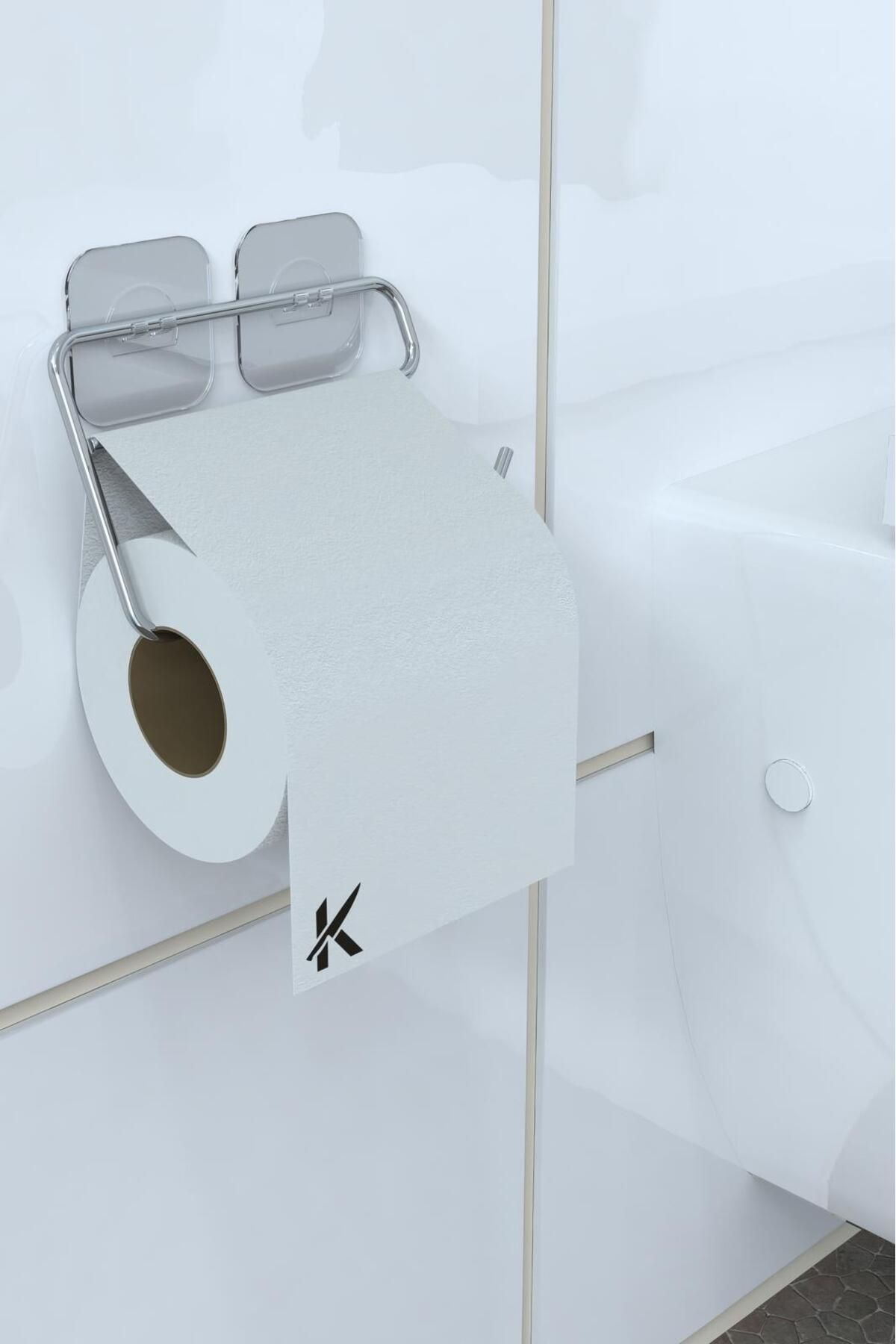 ELAMOUR Yapışkanlı WC Tuvalet Kağıtlık WC Kağıt Tutacağı Metal Banyo Modern